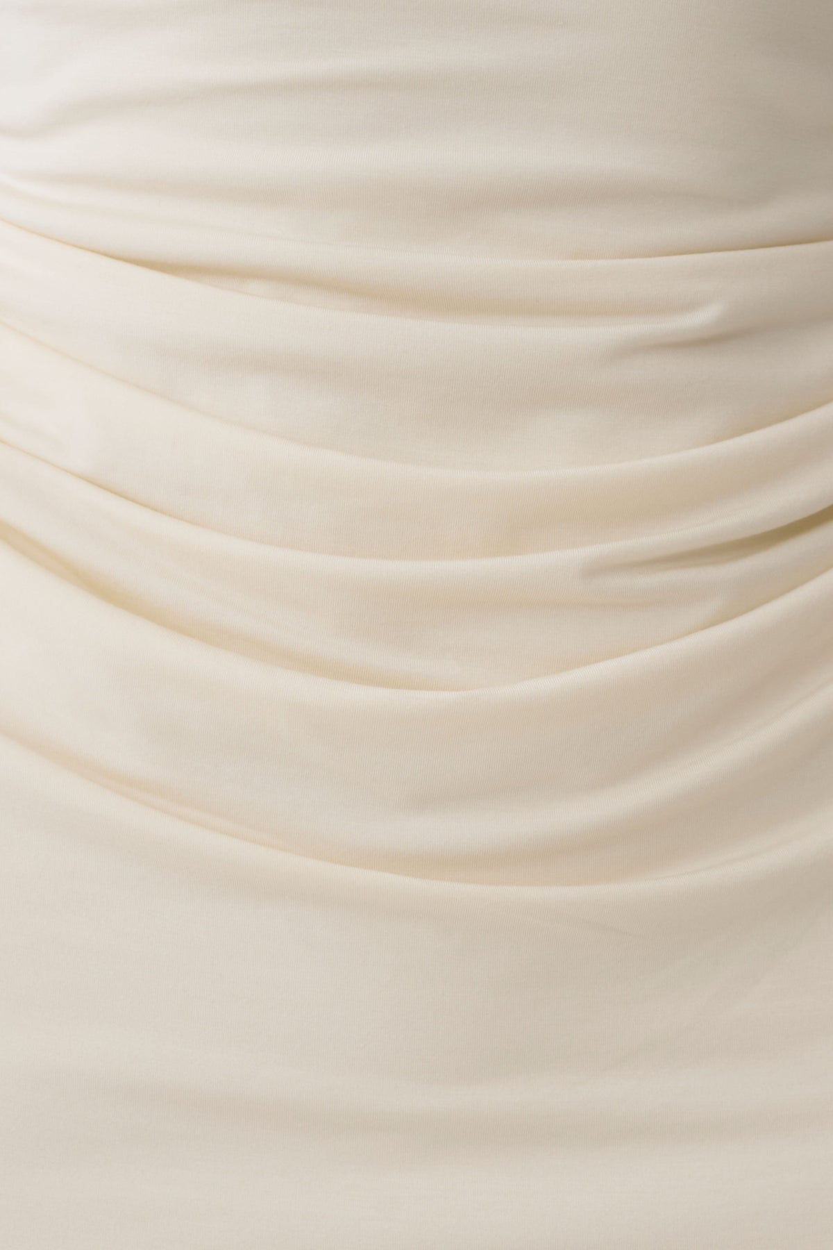 Vina Gathered Jersey Midi Dress - Ivory