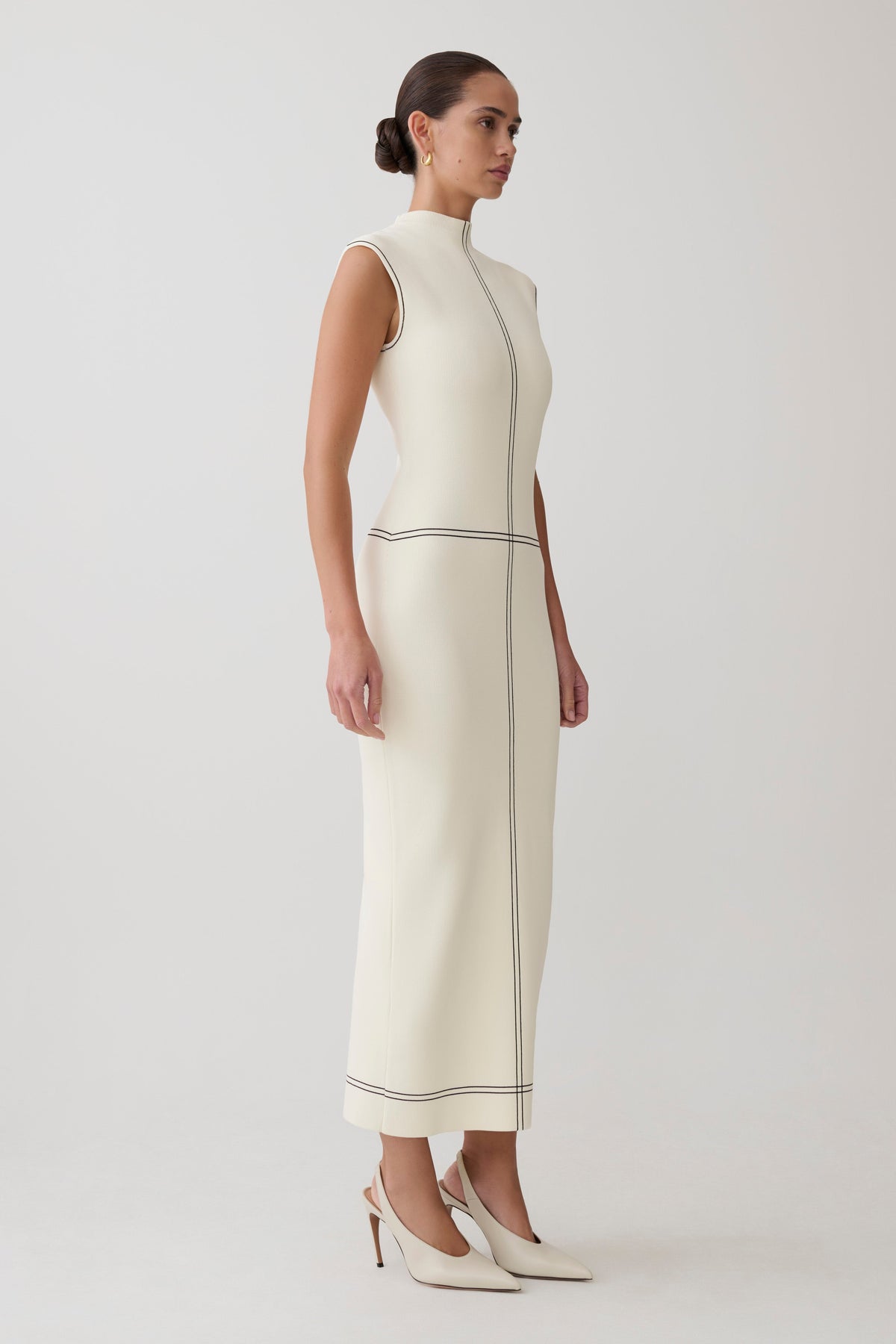 Malone Bandage Knit Midi Dress - Ivory #4