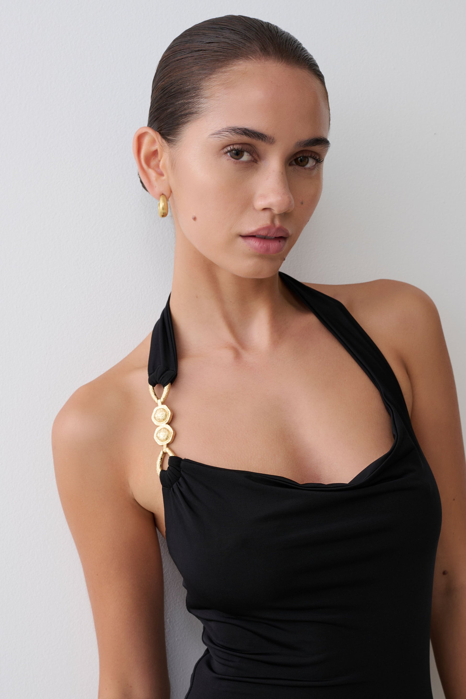 Khanh Slinky Halter Maxi Dress - Black #10