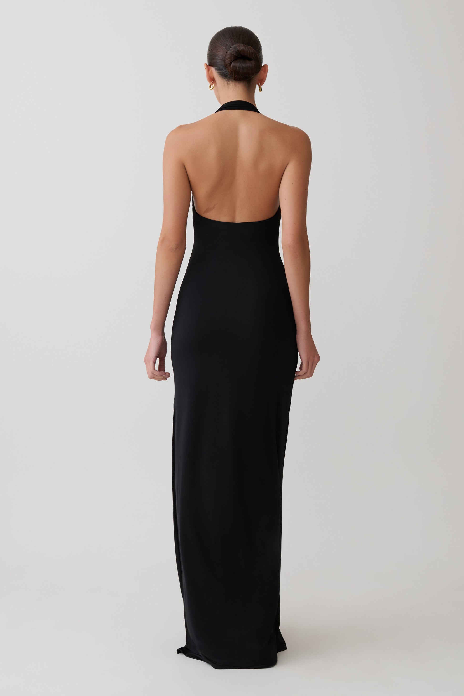 Khanh Slinky Halter Maxi Dress - Black #4