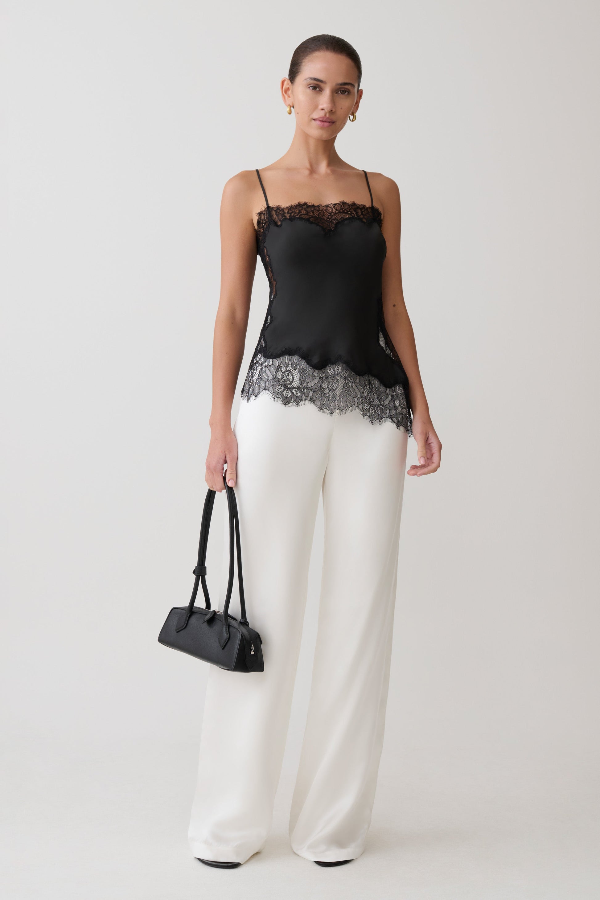 Miriam Satin & Lace Camisole - Black #6