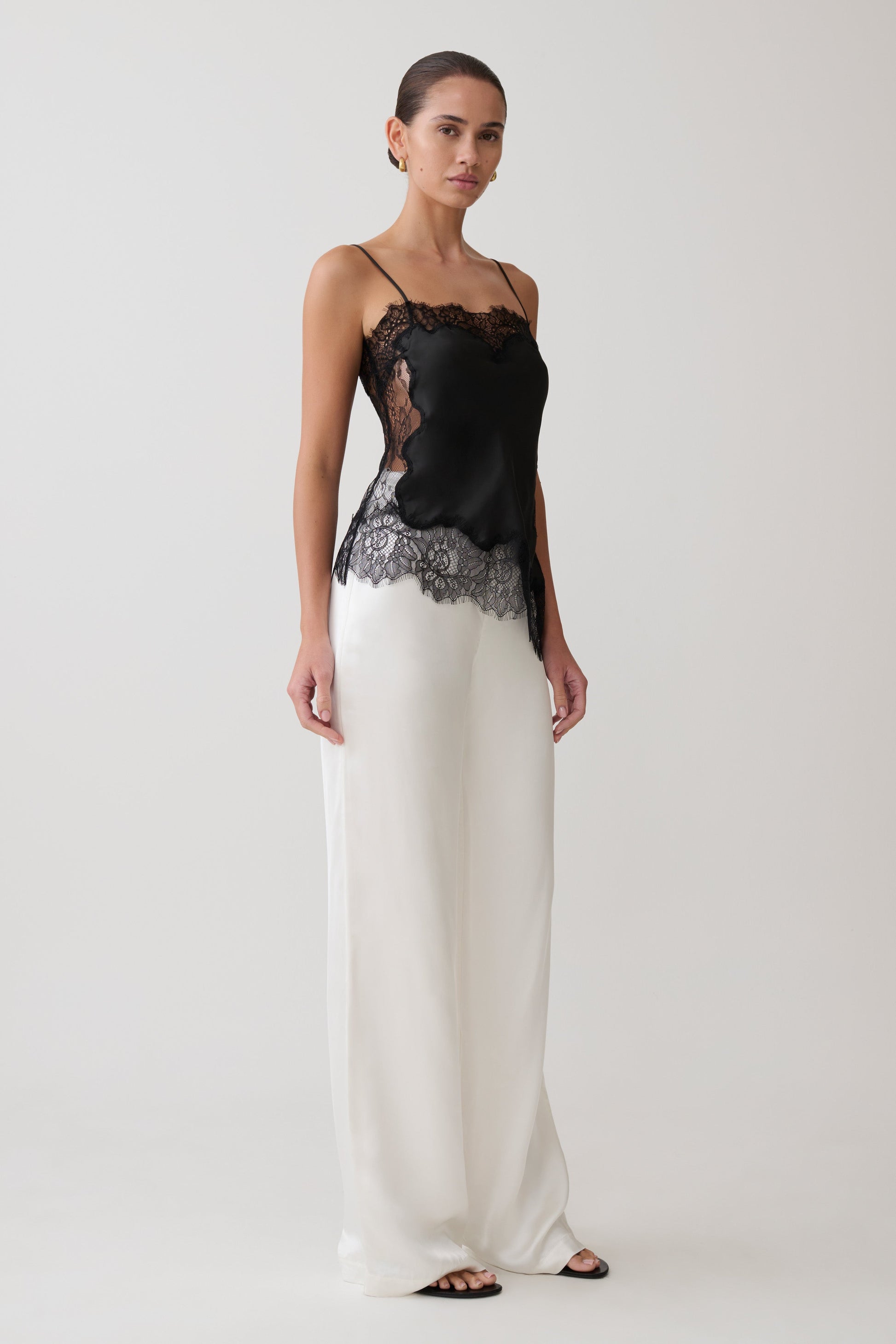 Miriam Satin & Lace Camisole - Black #4