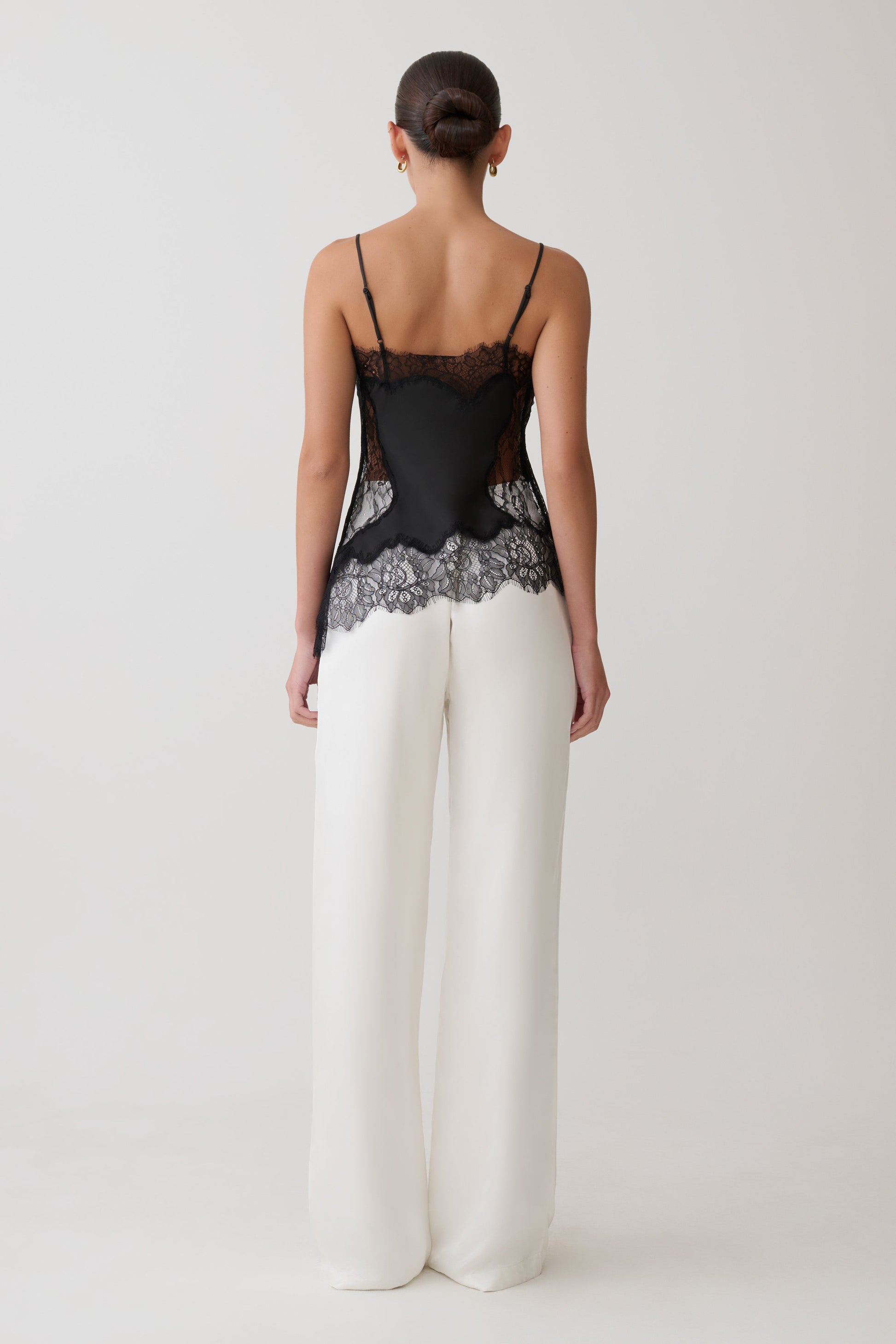 Miriam Satin & Lace Camisole - Black #2