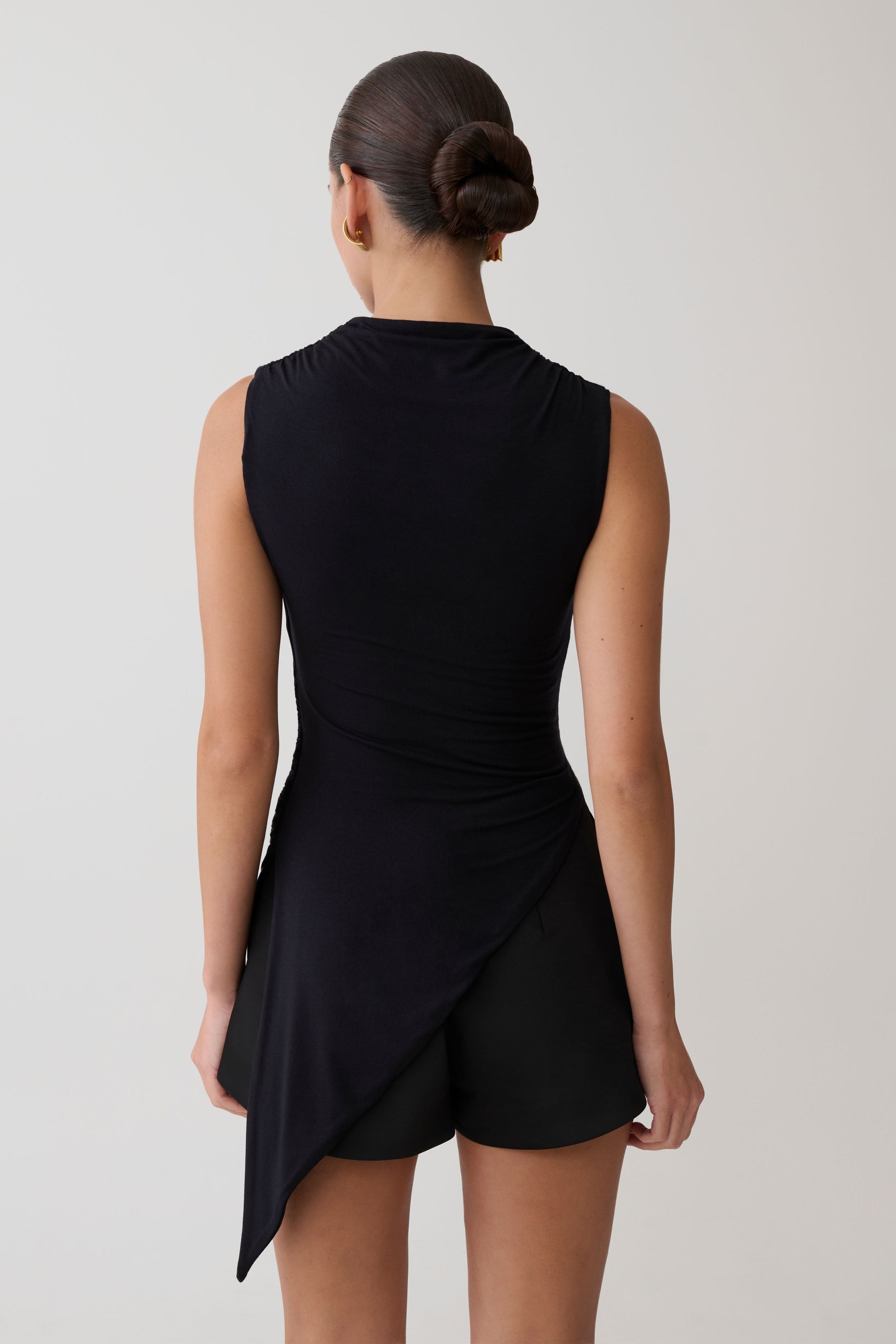 Suong High Neck Gathered Top - Black #2