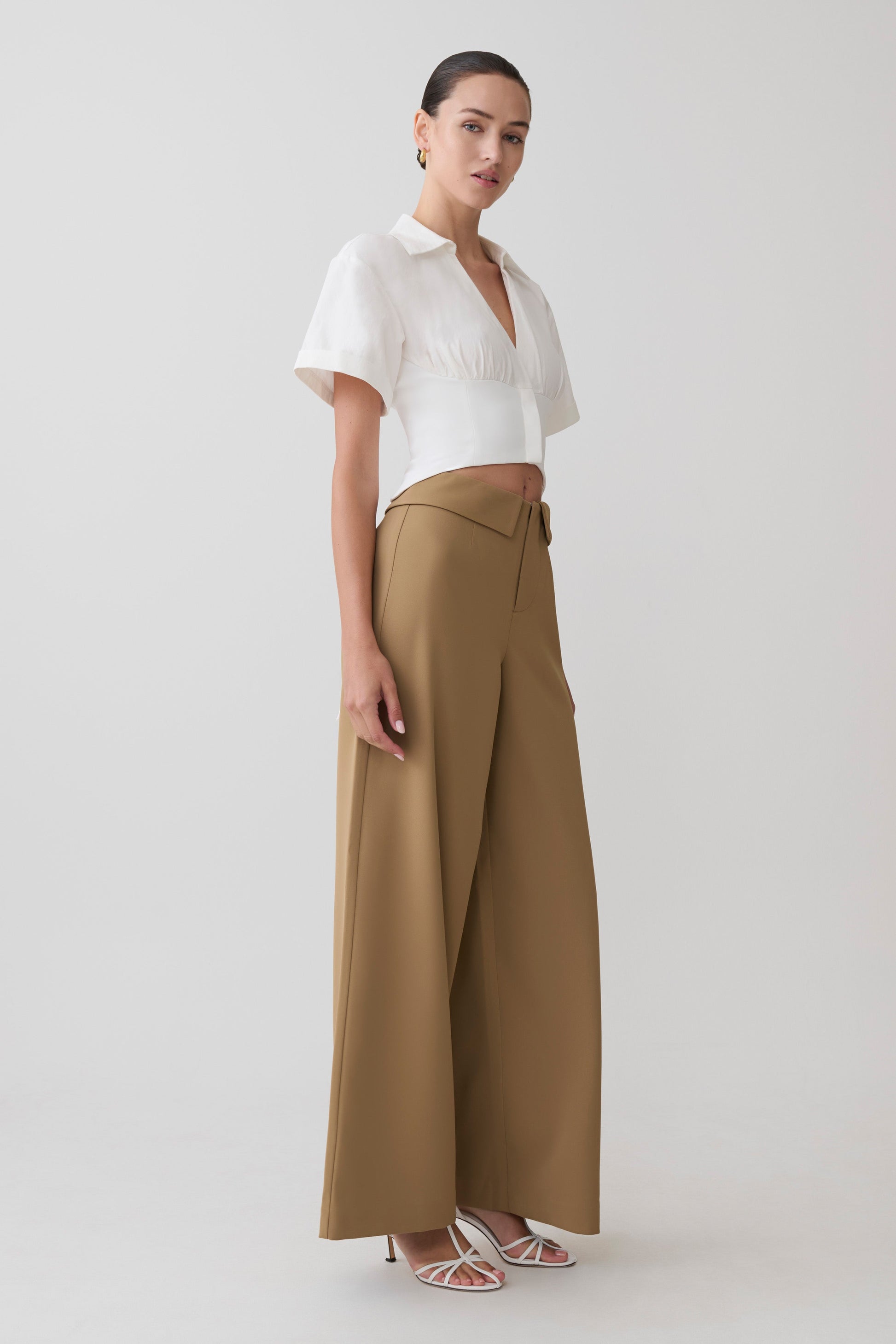 Tanya Wide Leg Suiting Pants - Camel #3
