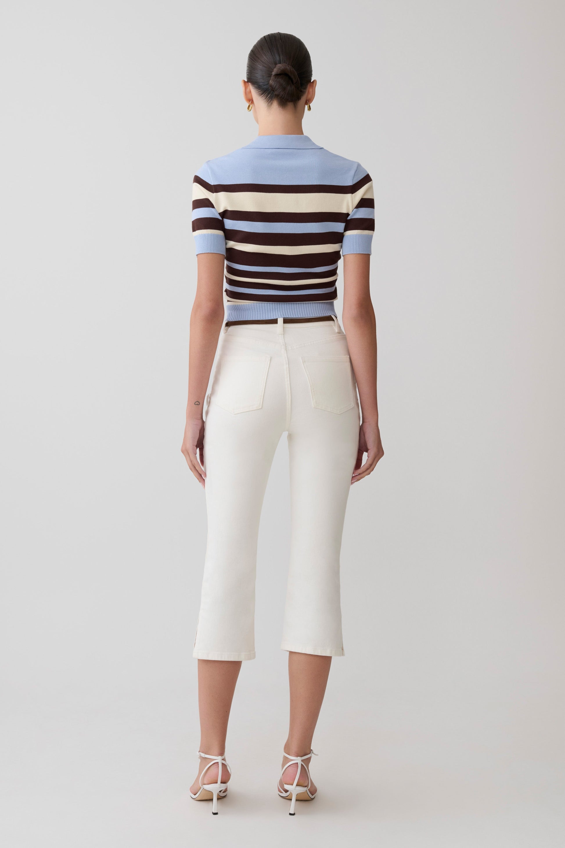 Mary Denim Capris - White #2