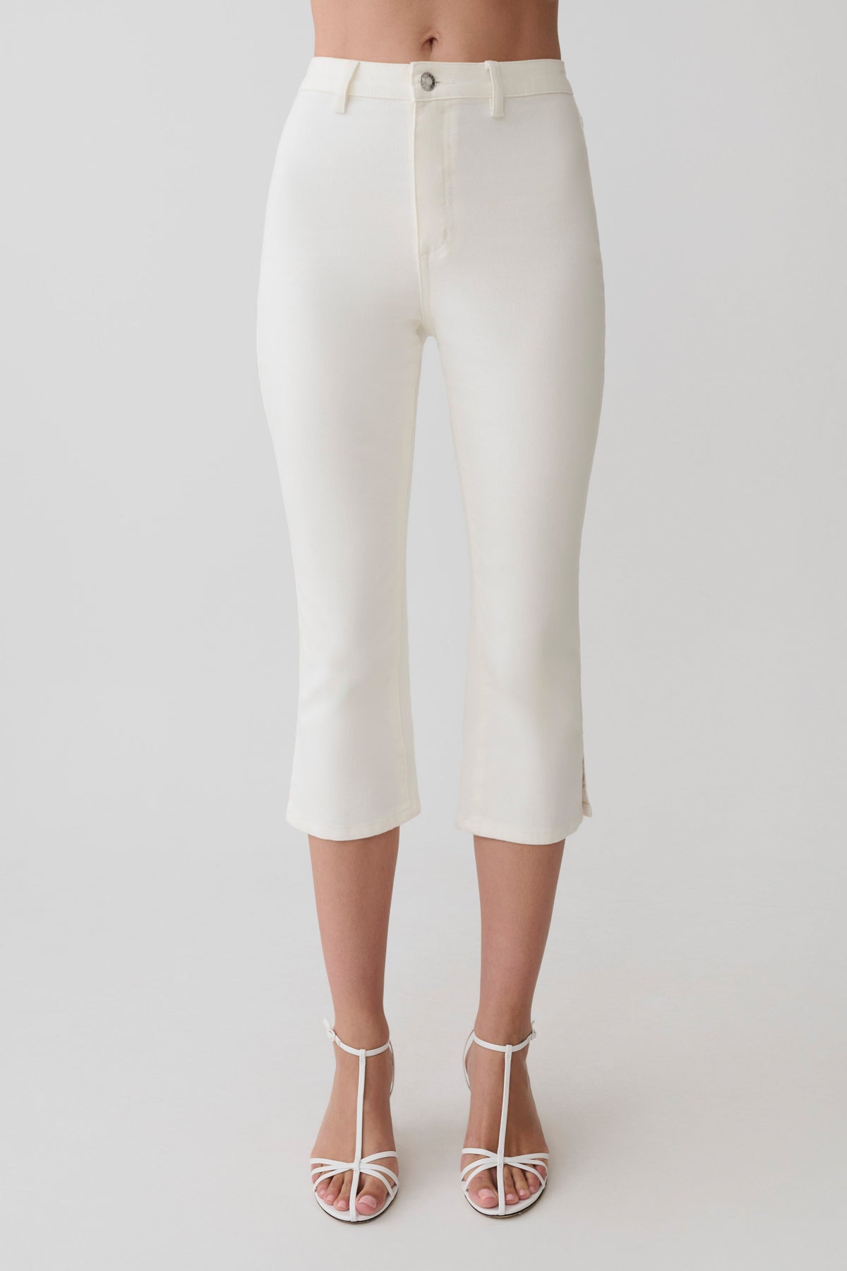 Mary Denim Capris - White #4
