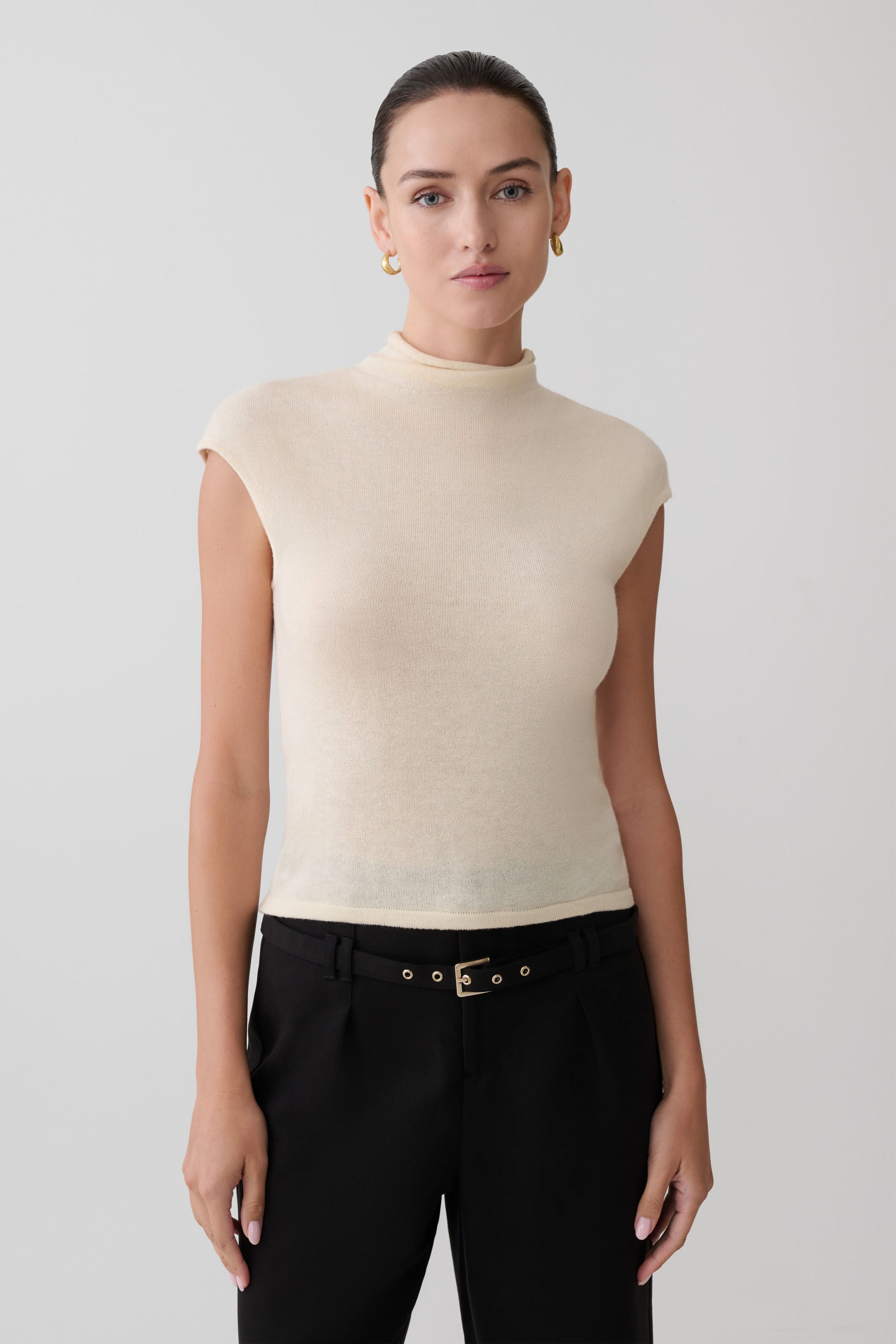 Sonny Short Sleeve Knit Top - Cream #2