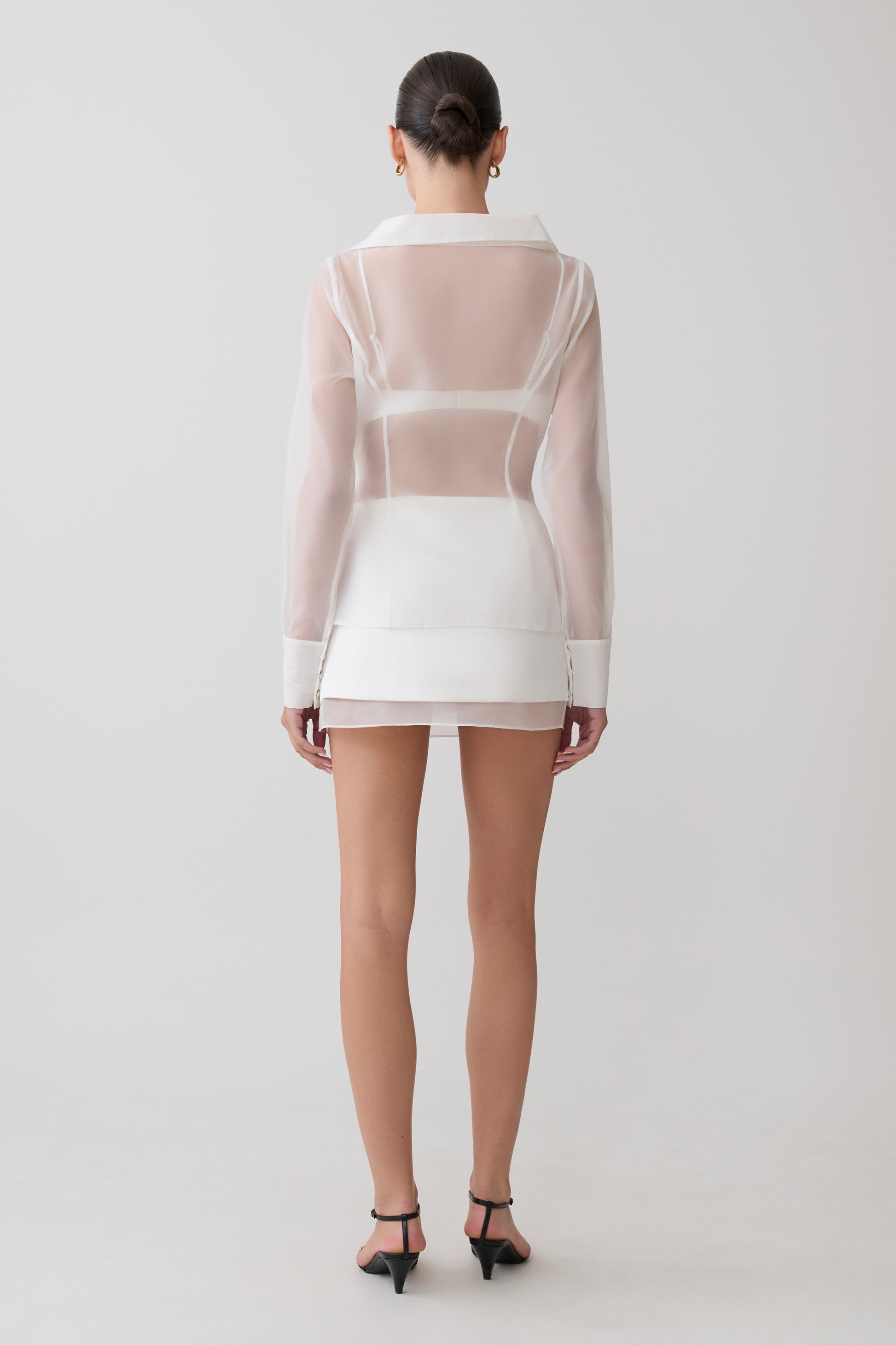 Frankie Organza Cross Over Shirt - White #3