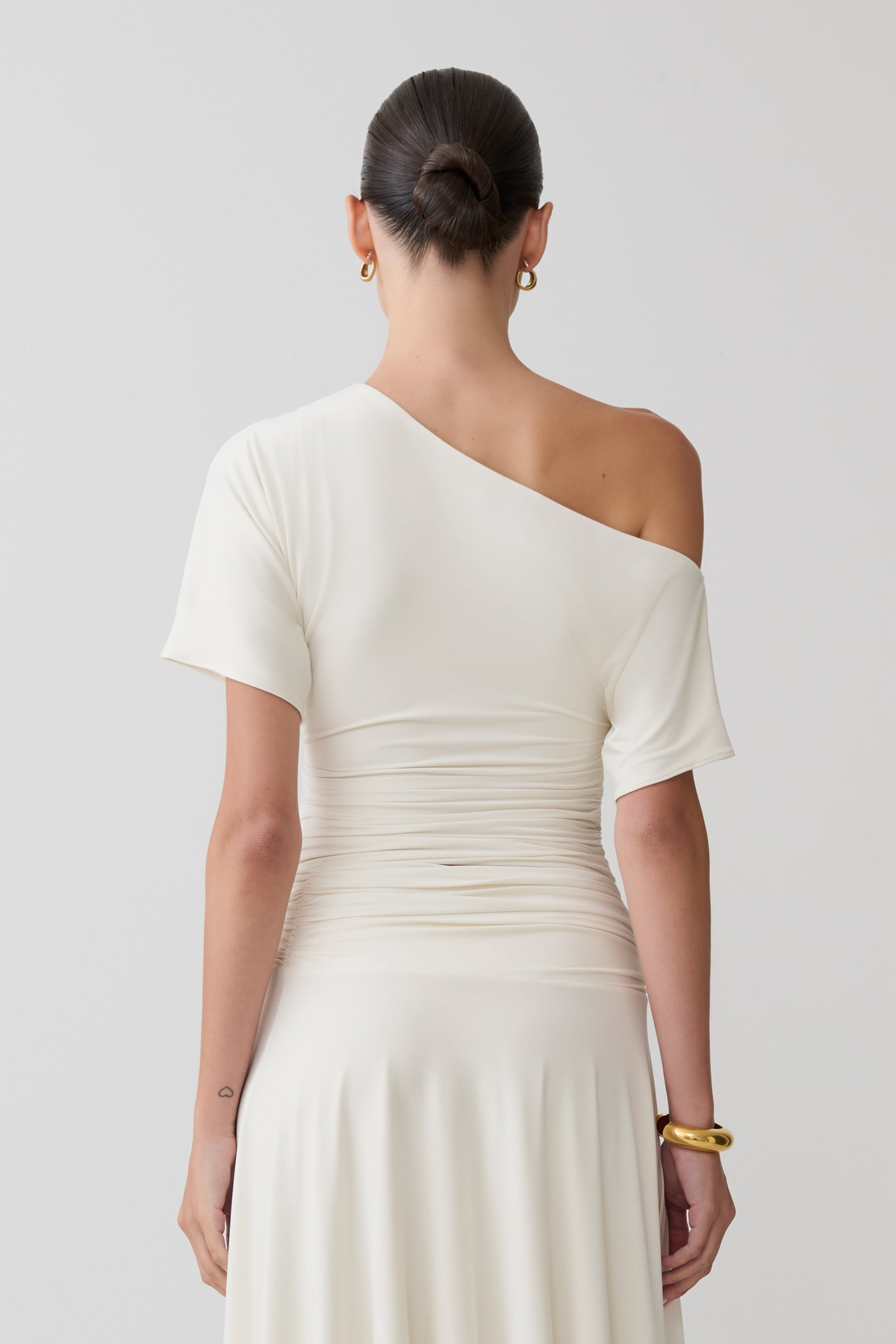 Luu Off Shoulder Slinky Top - Ivory #2