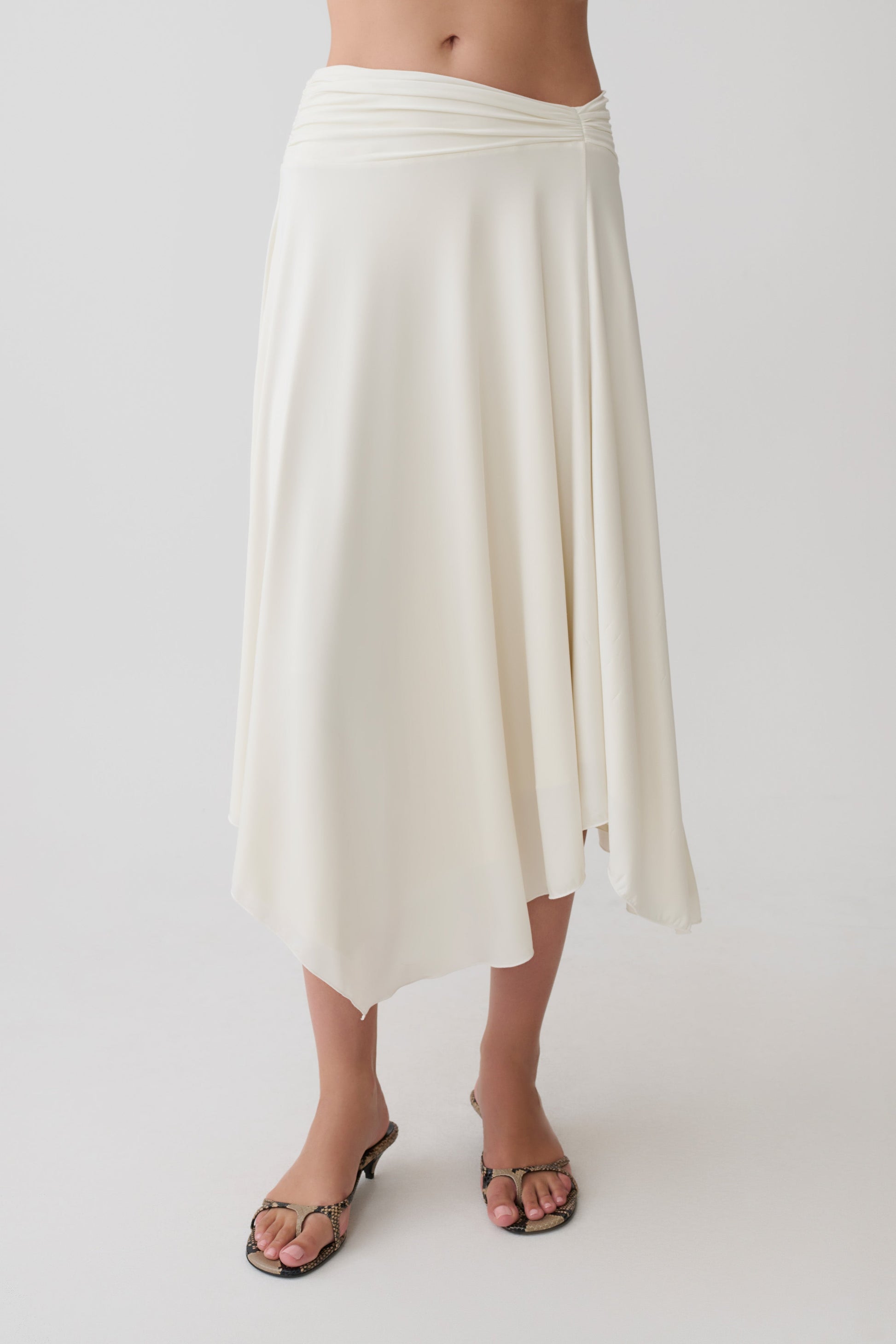 Luu Slinky Midi Skirt - Ivory #6