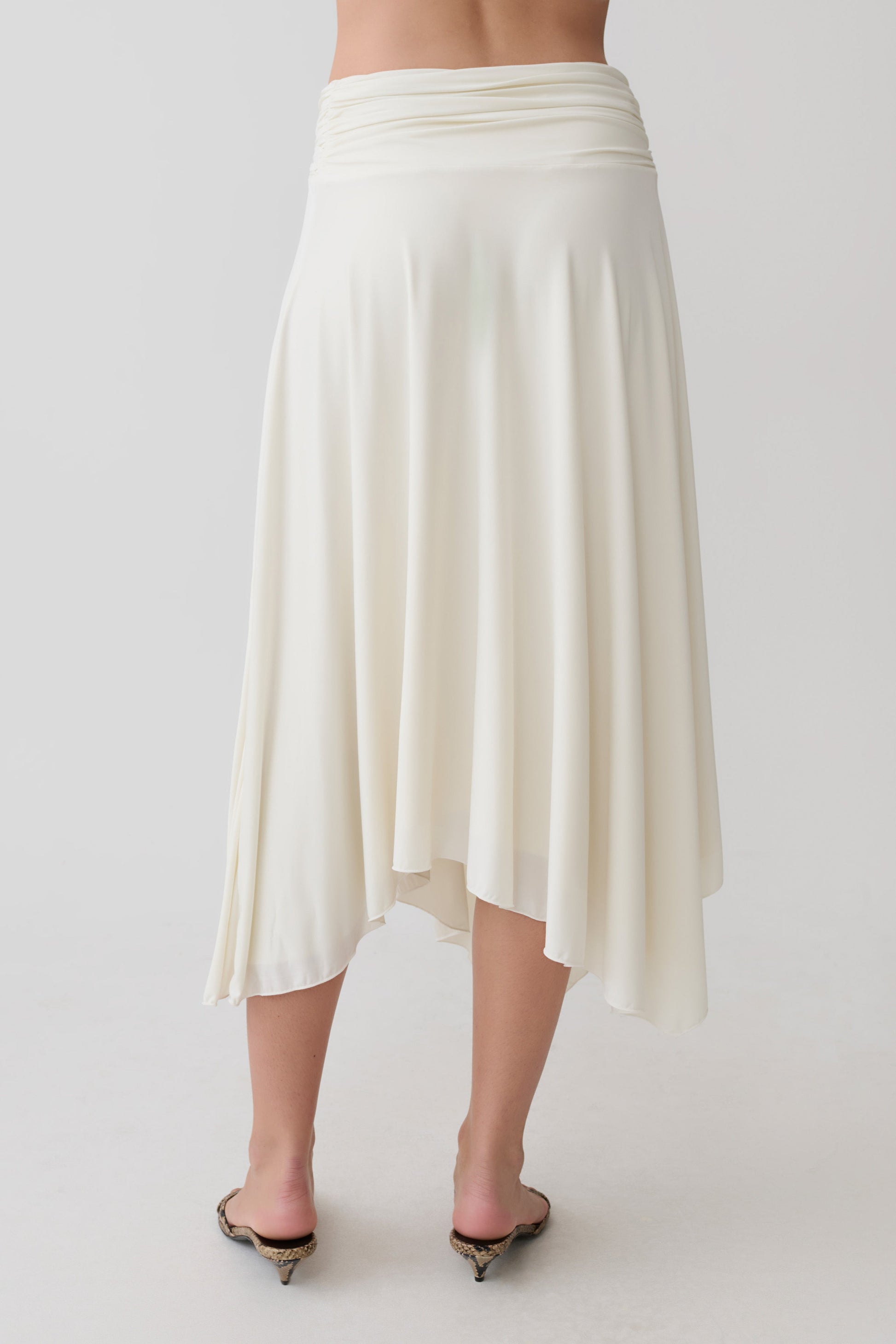 Luu Slinky Midi Skirt - Ivory #5