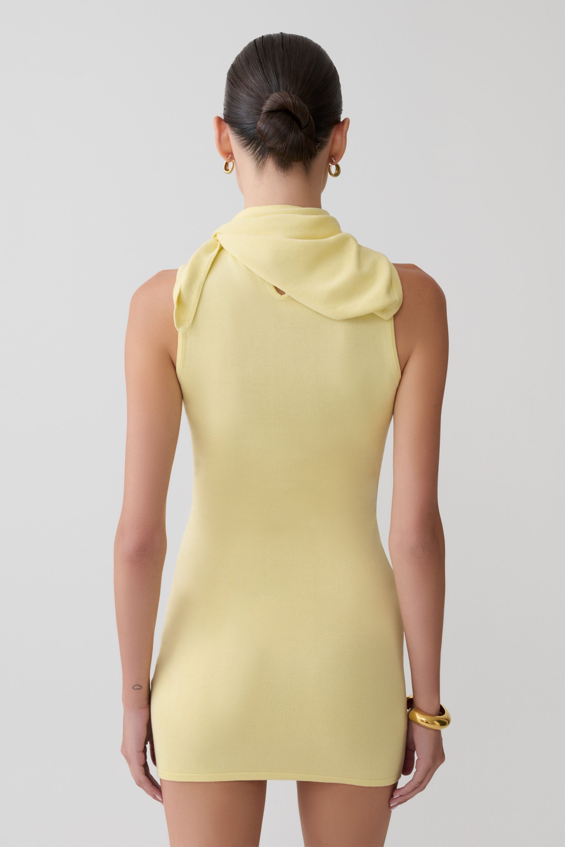 Amilee Scarf Knit Mini Dress - Lemon #2