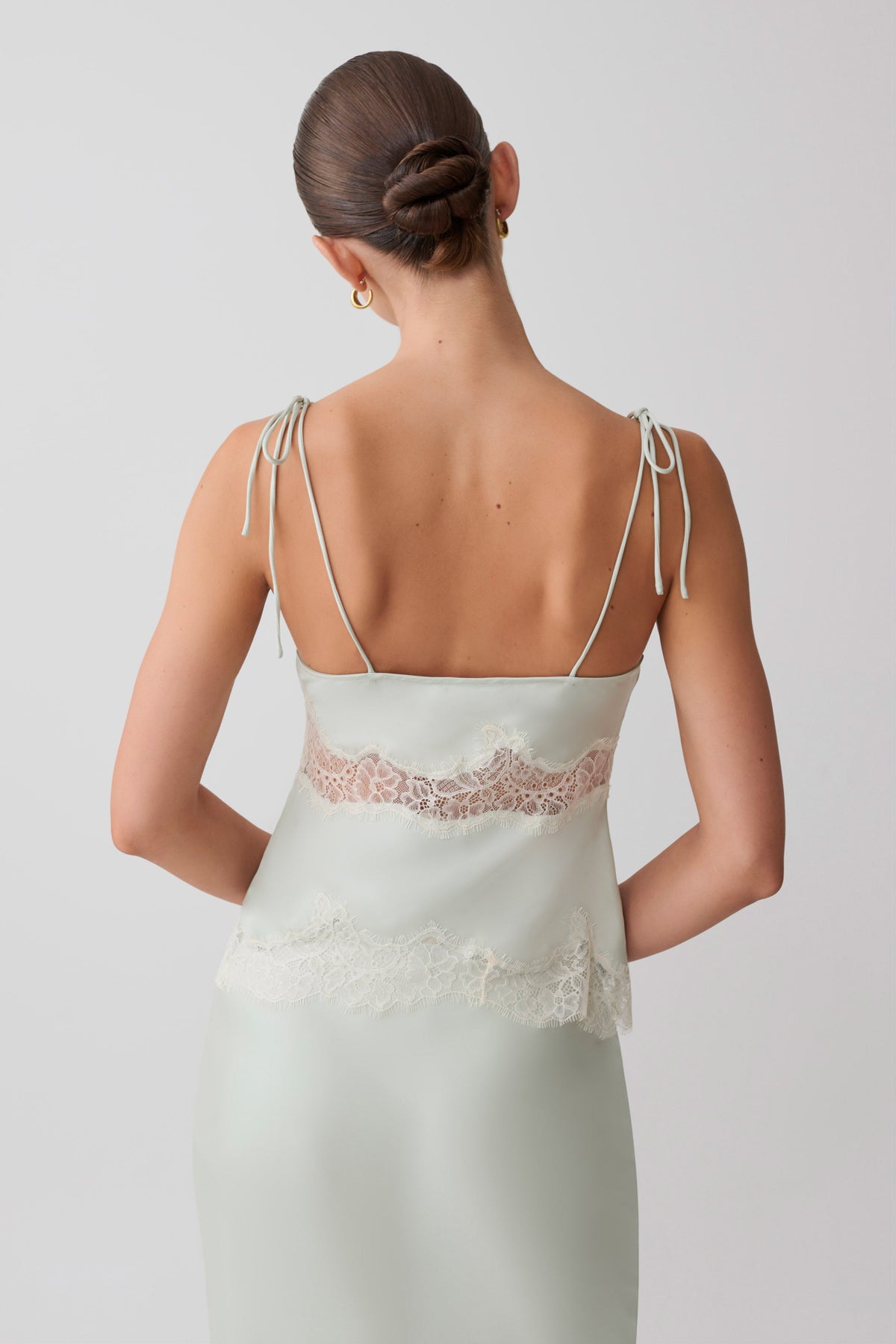 Nina Satin And Lace Camisole - Sage #2