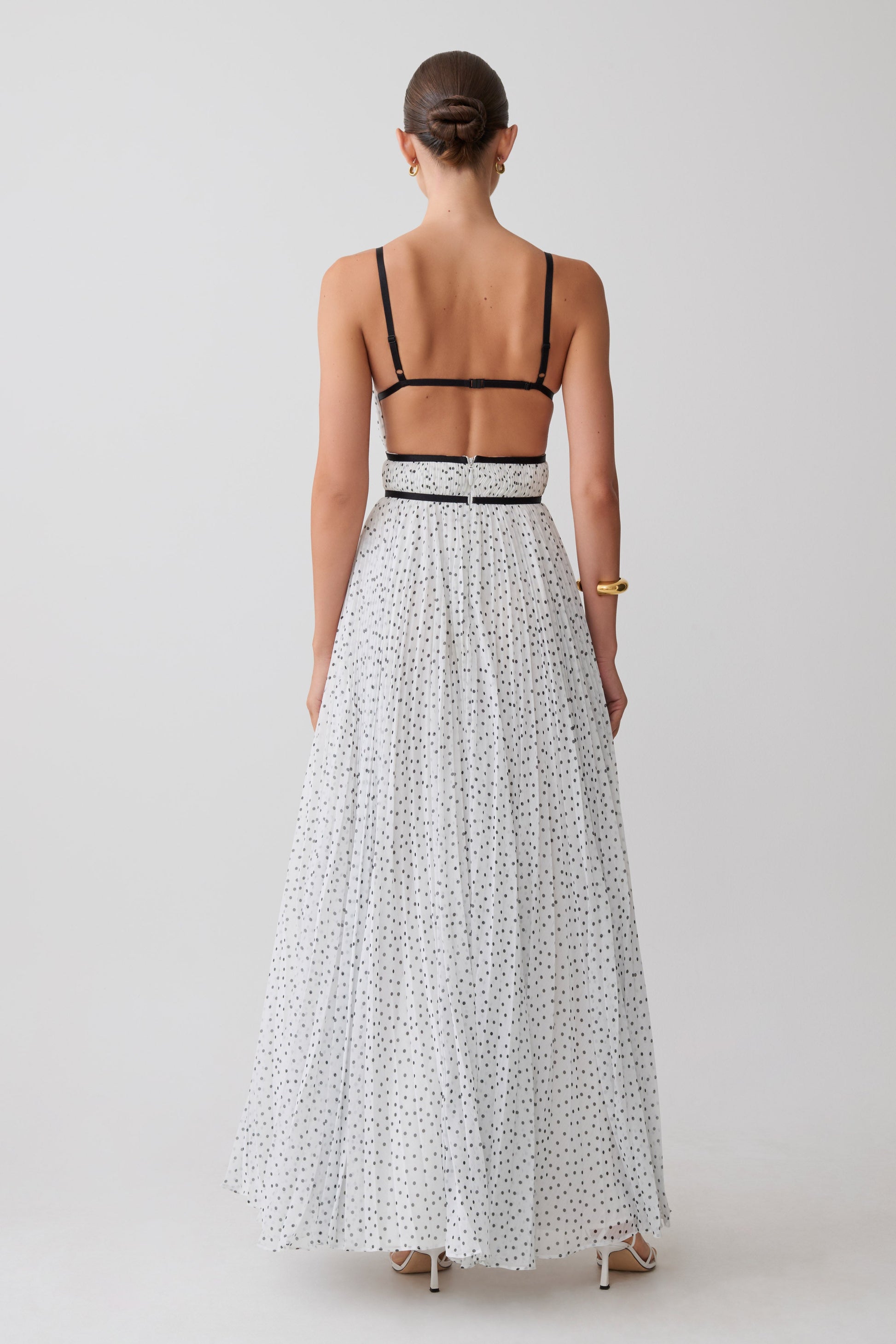 Clarisse Pleated Maxi Dress - Polka Dot #4