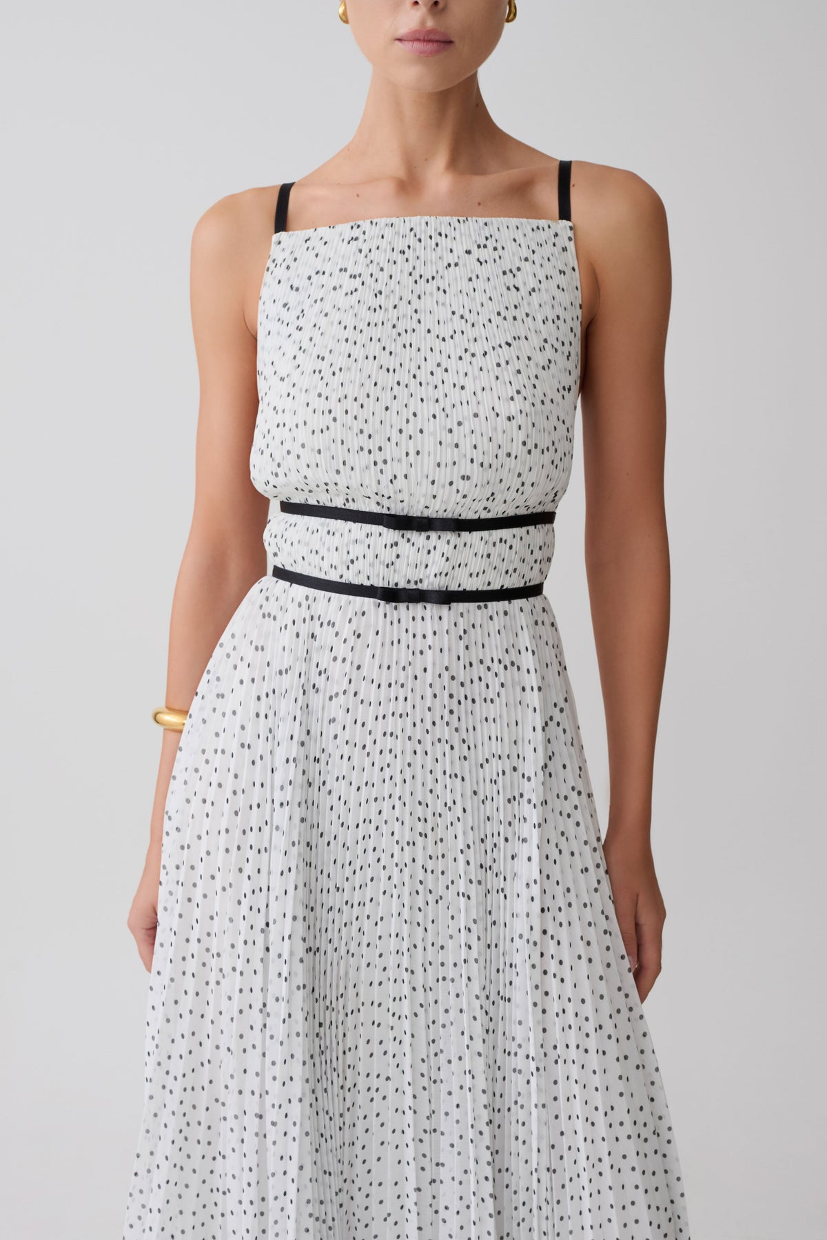 Clarisse Pleated Maxi Dress - Polka Dot #3