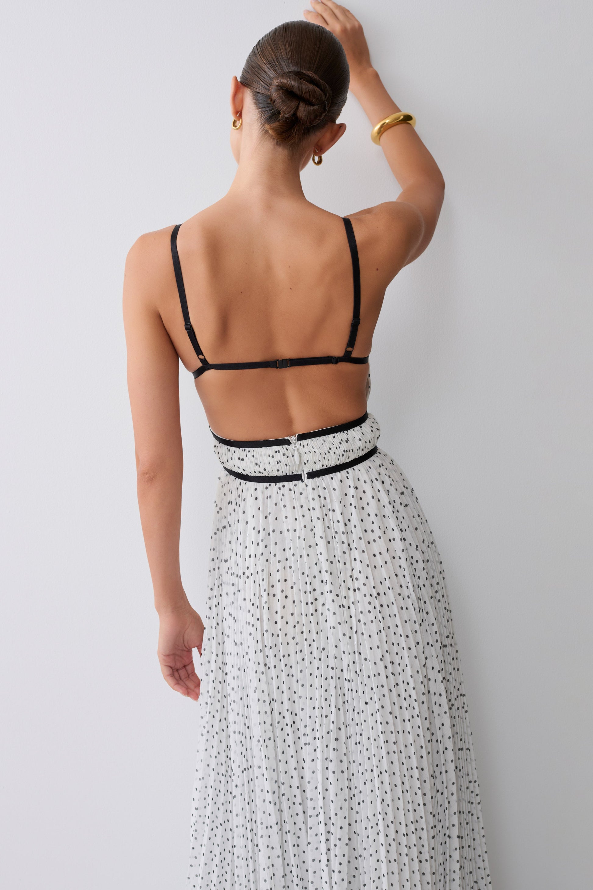 Clarisse Pleated Maxi Dress - Polka Dot #9