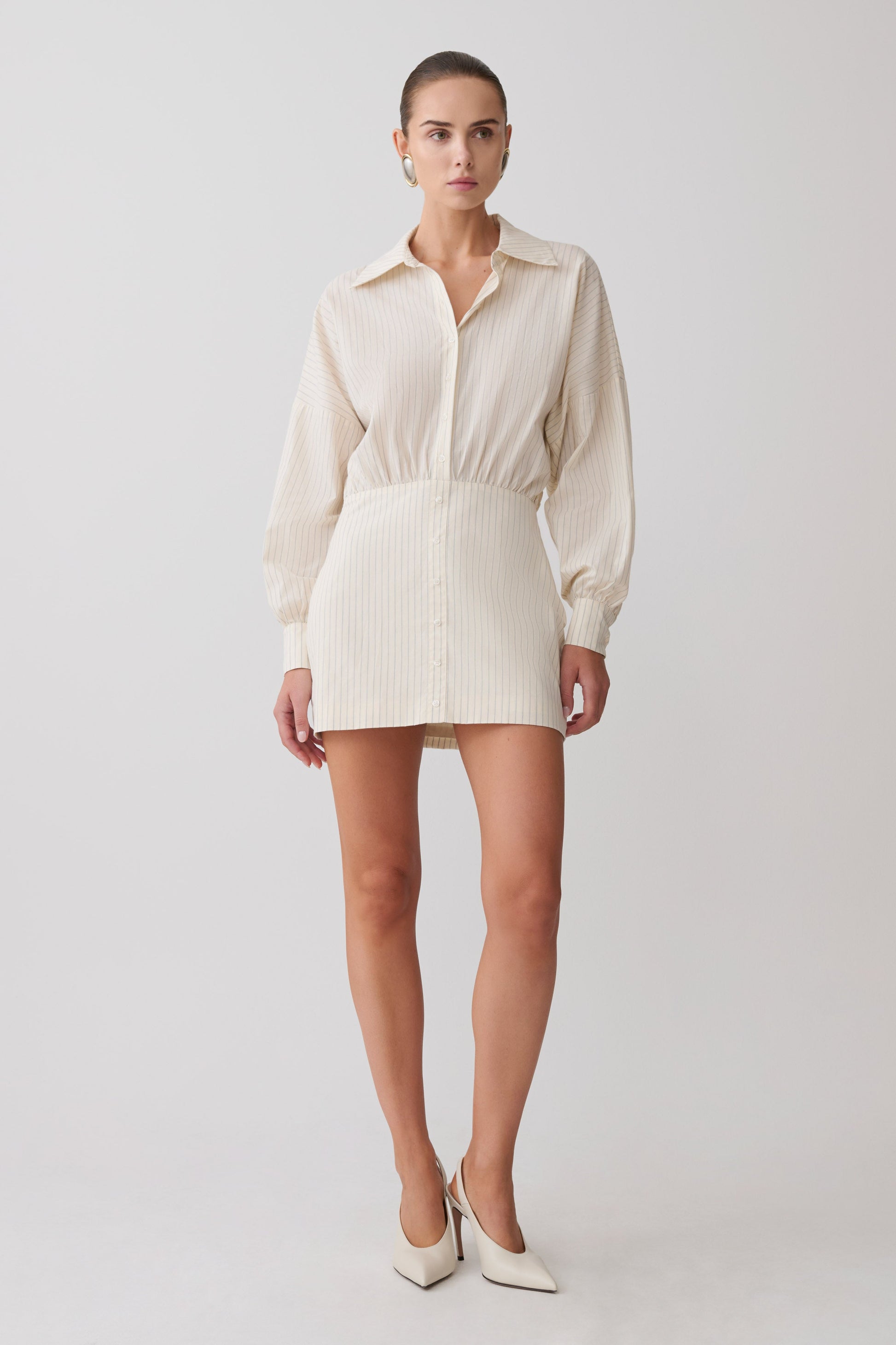 Ivy Oversize Shirt Mini Dress - Stripe #5