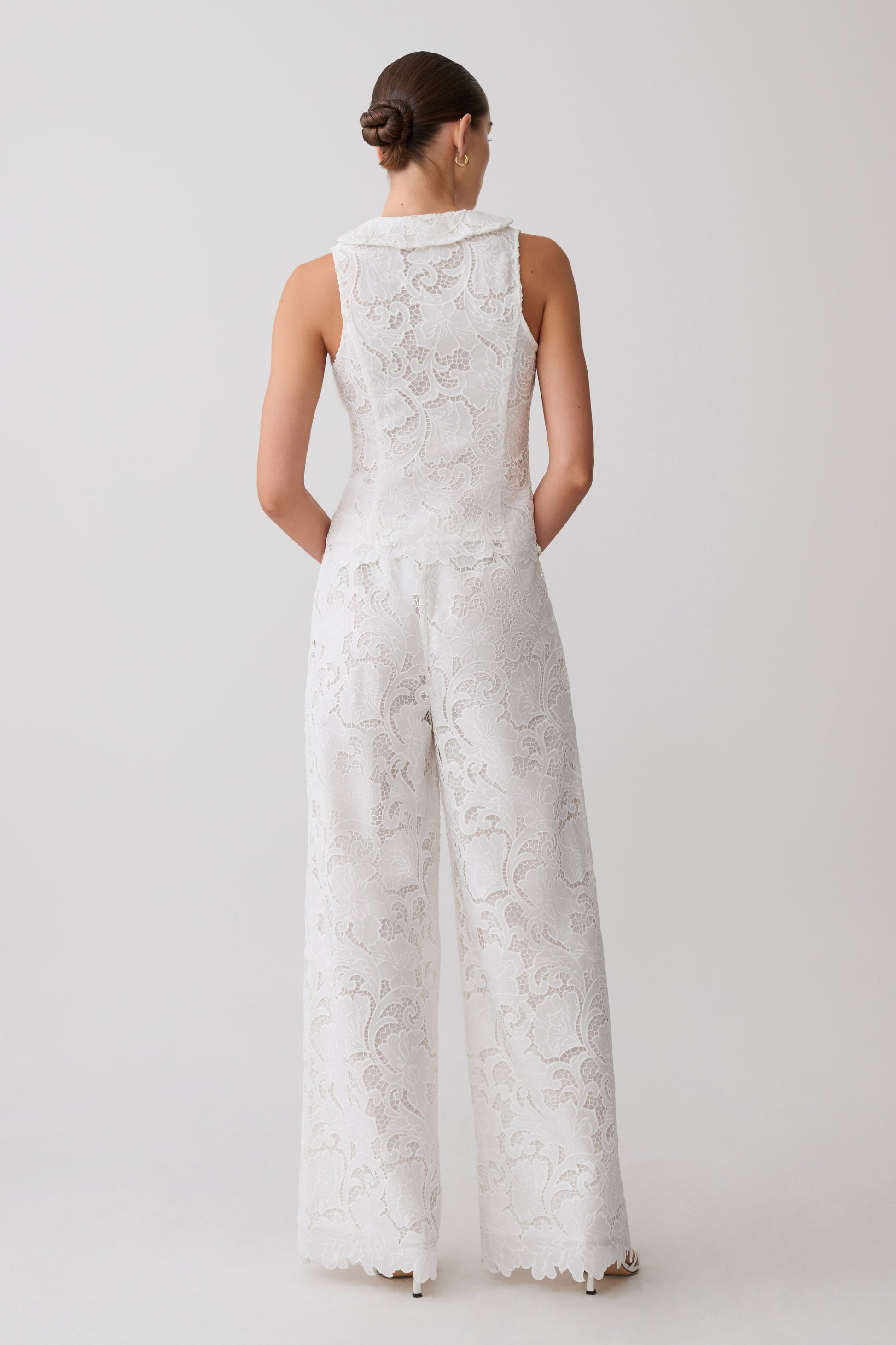 Tessa Broderie Straight Leg Pants - White #2