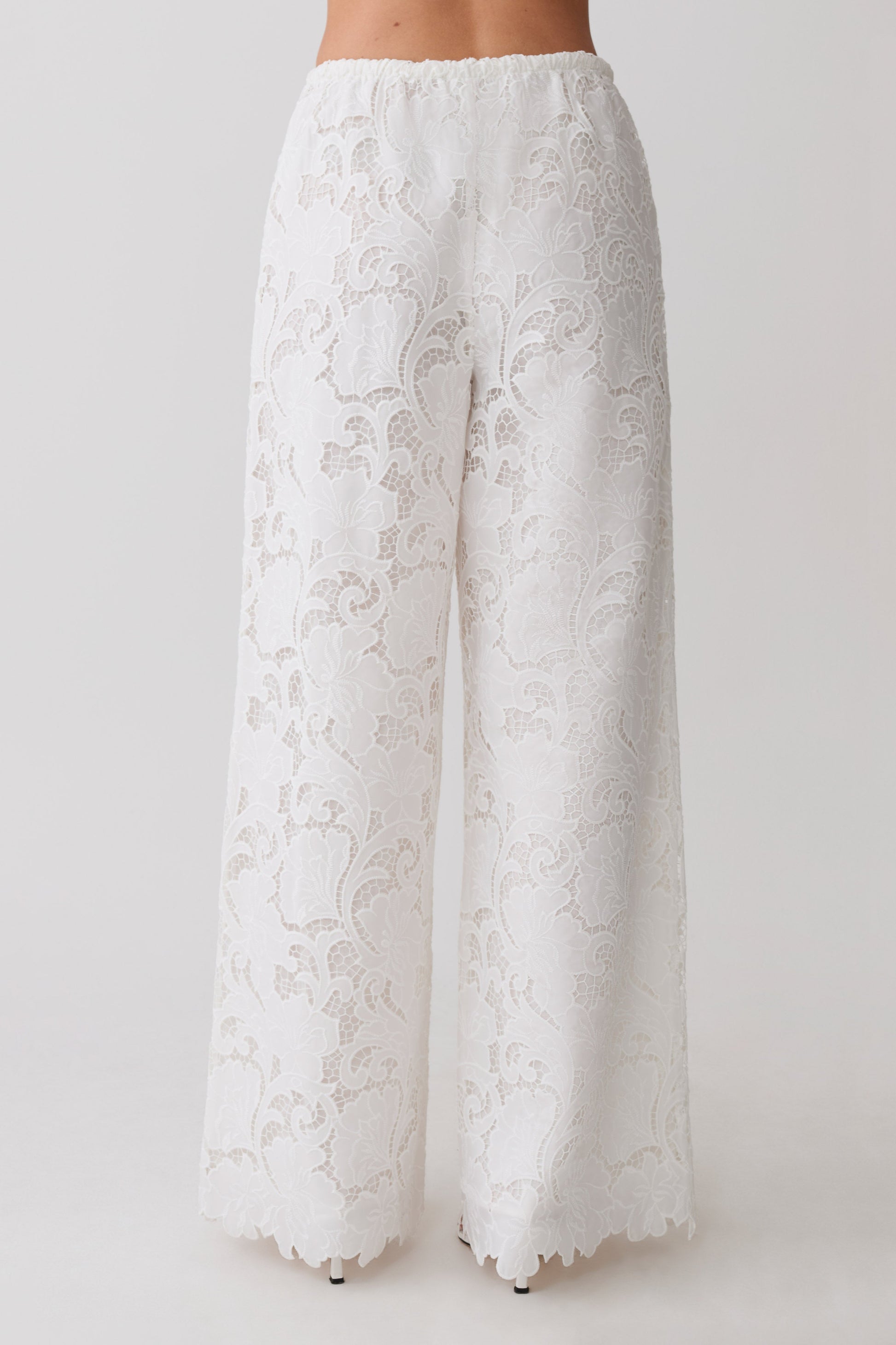 Tessa Broderie Straight Leg Pants - White #6