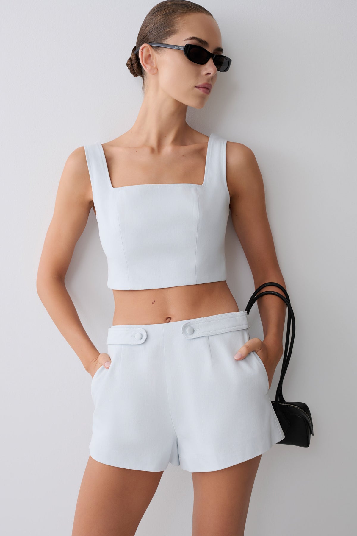 Josephine Crop Top With Open Back - Ice Blue #6
