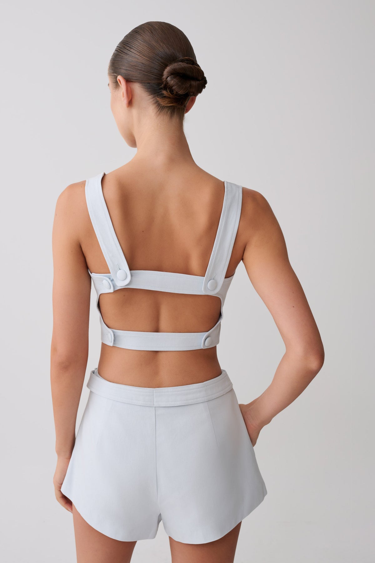 Josephine Crop Top With Open Back - Ice Blue #2