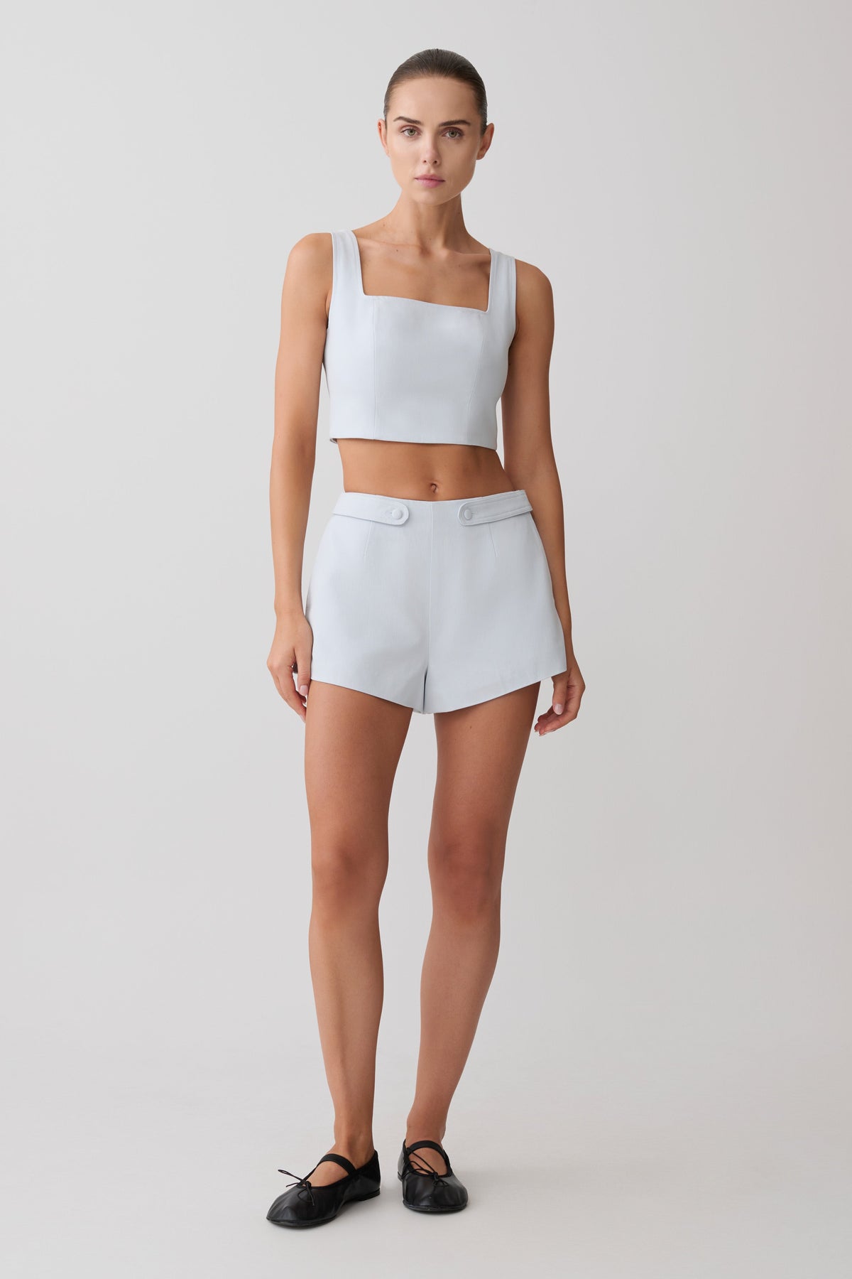 Josephine Crop Top With Open Back - Ice Blue #5