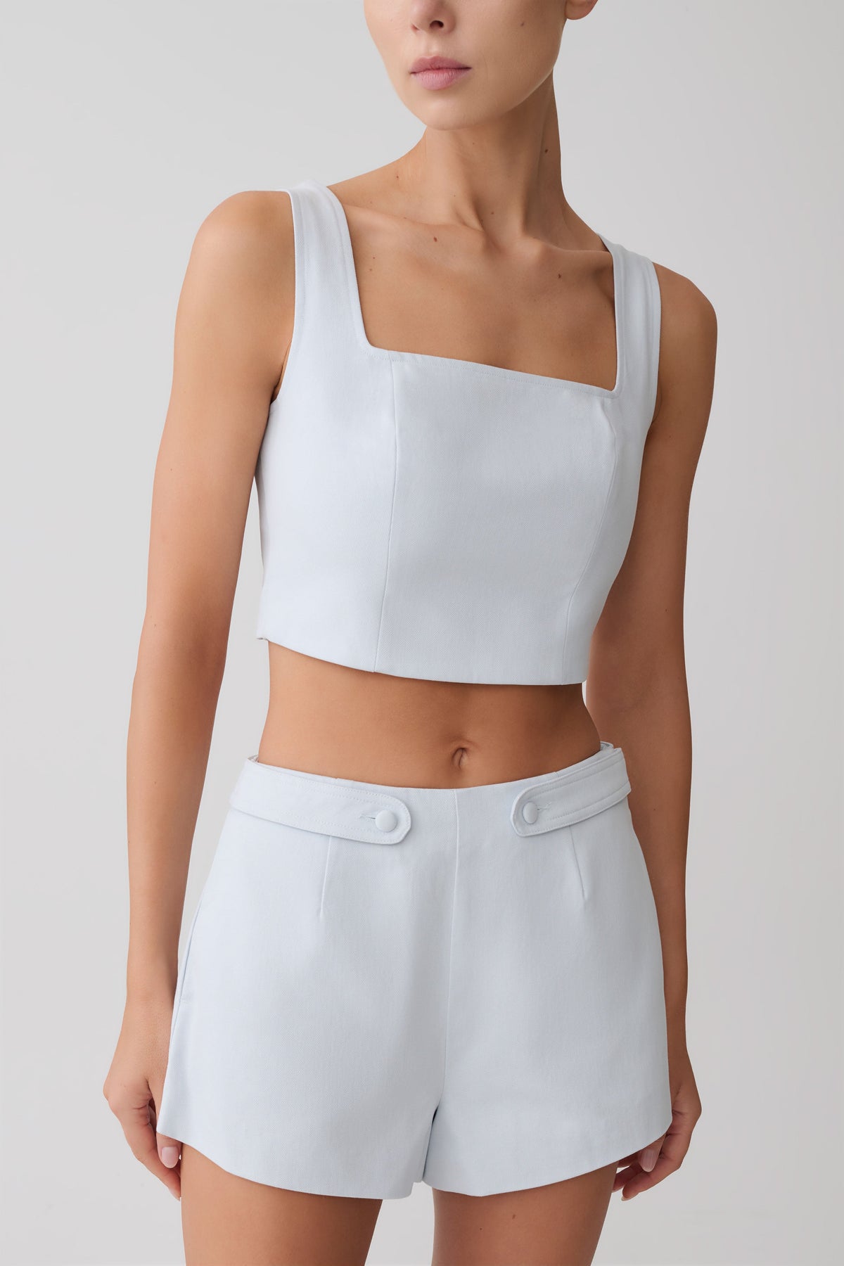 Josephine Crop Top With Open Back - Ice Blue #3