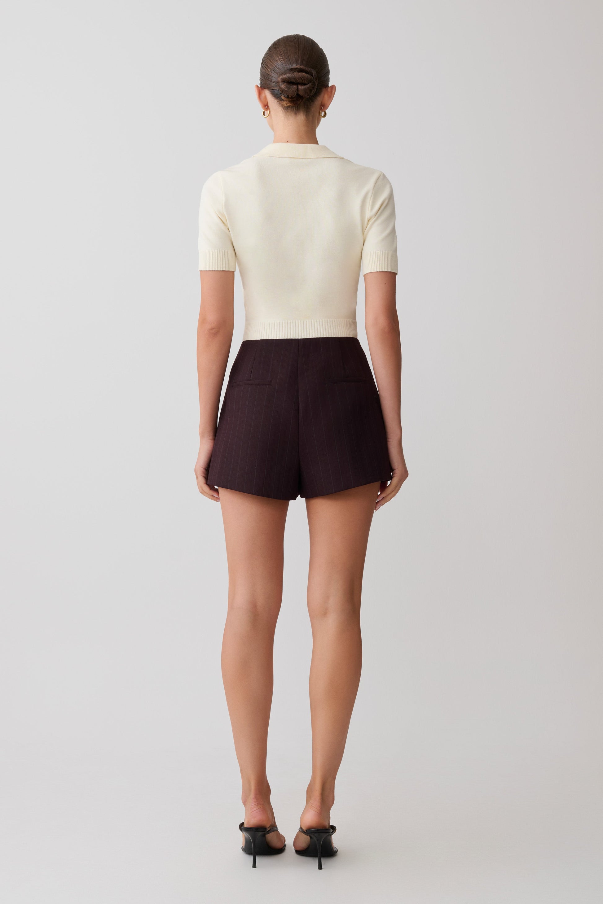 Agatha Suiting Shorts - Plum Pinstripe #7
