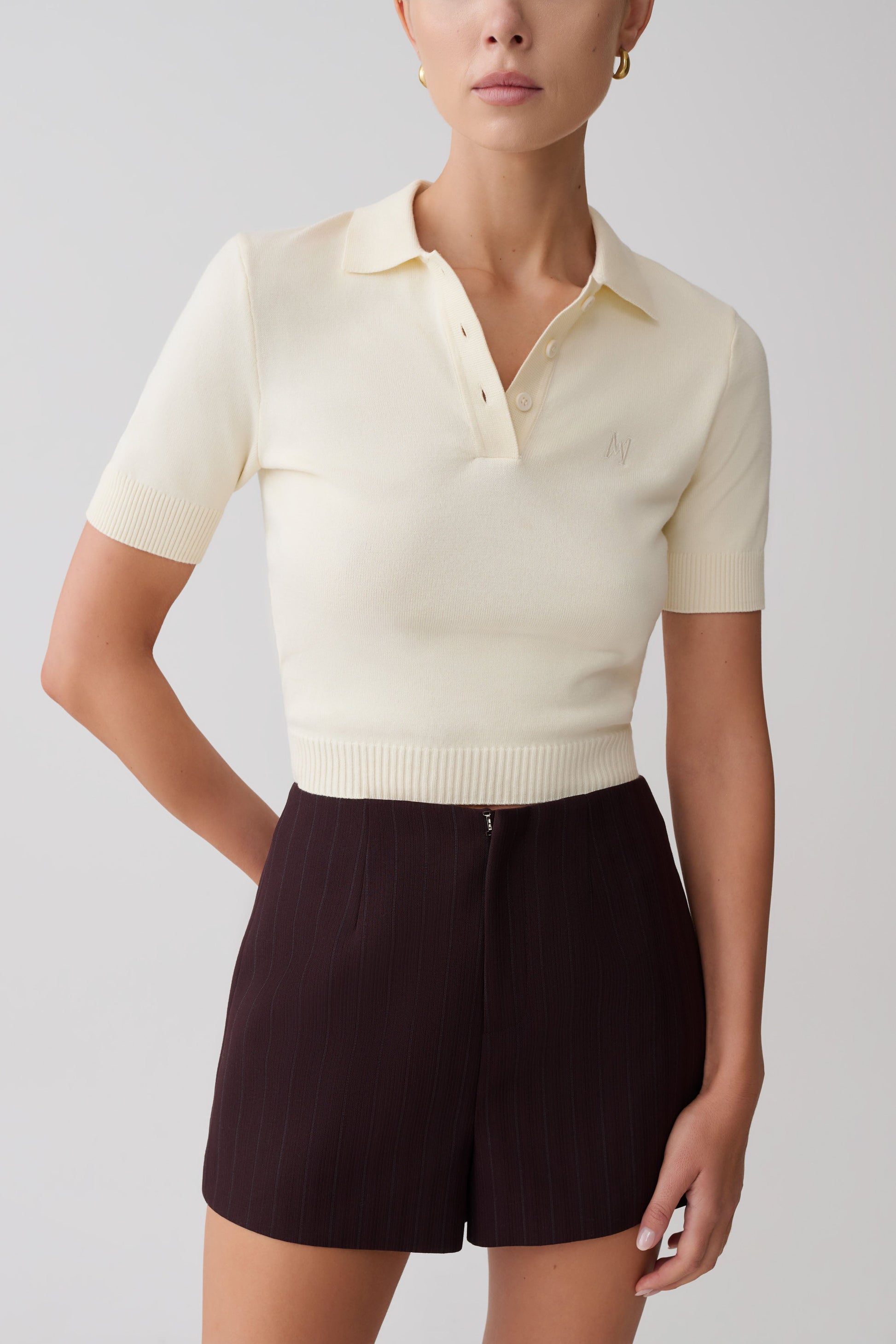 Agatha Suiting Shorts - Plum Pinstripe #8