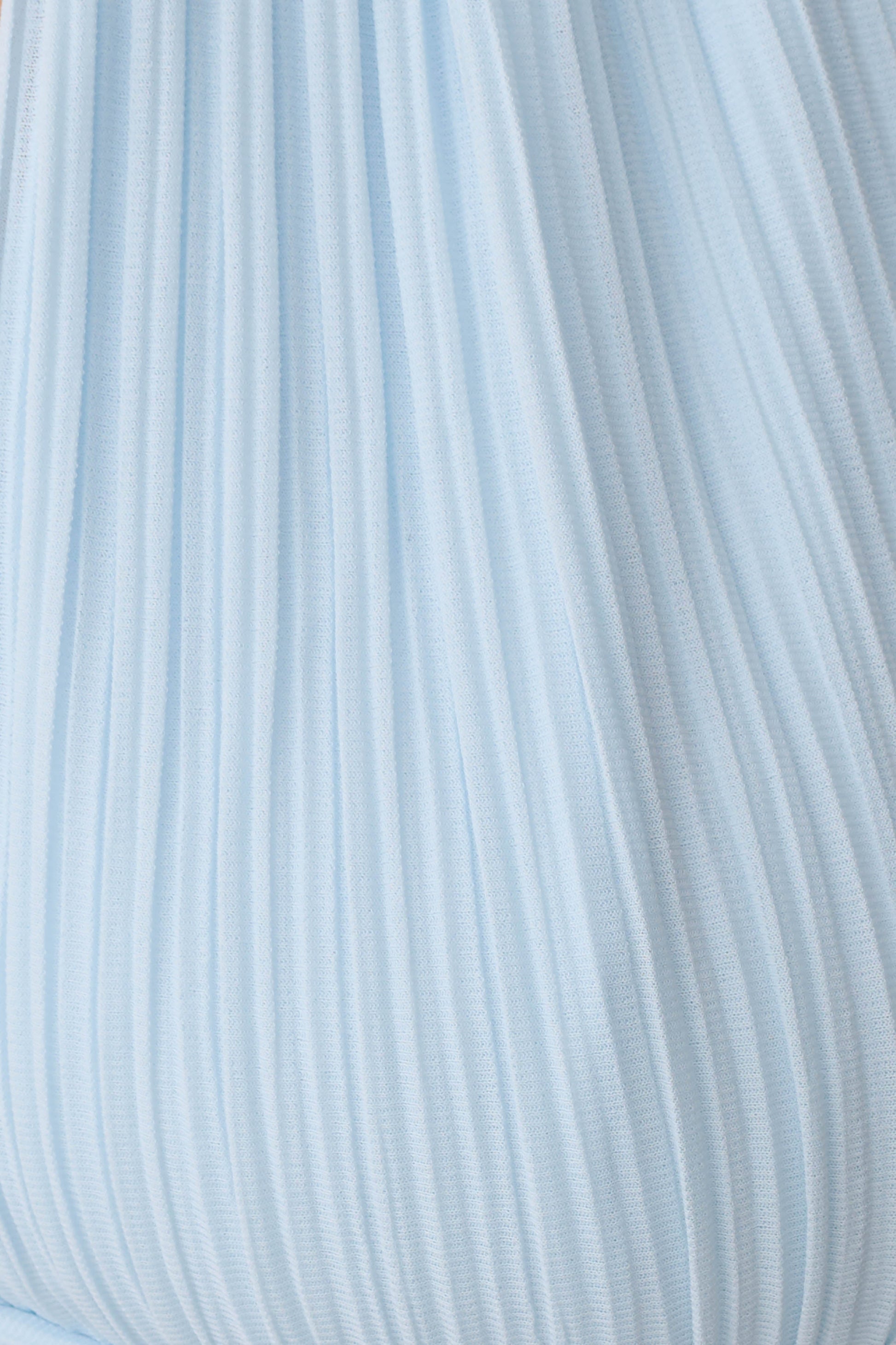 Amaris Sleeveless Plisse Halter Top - Pale Blue #9