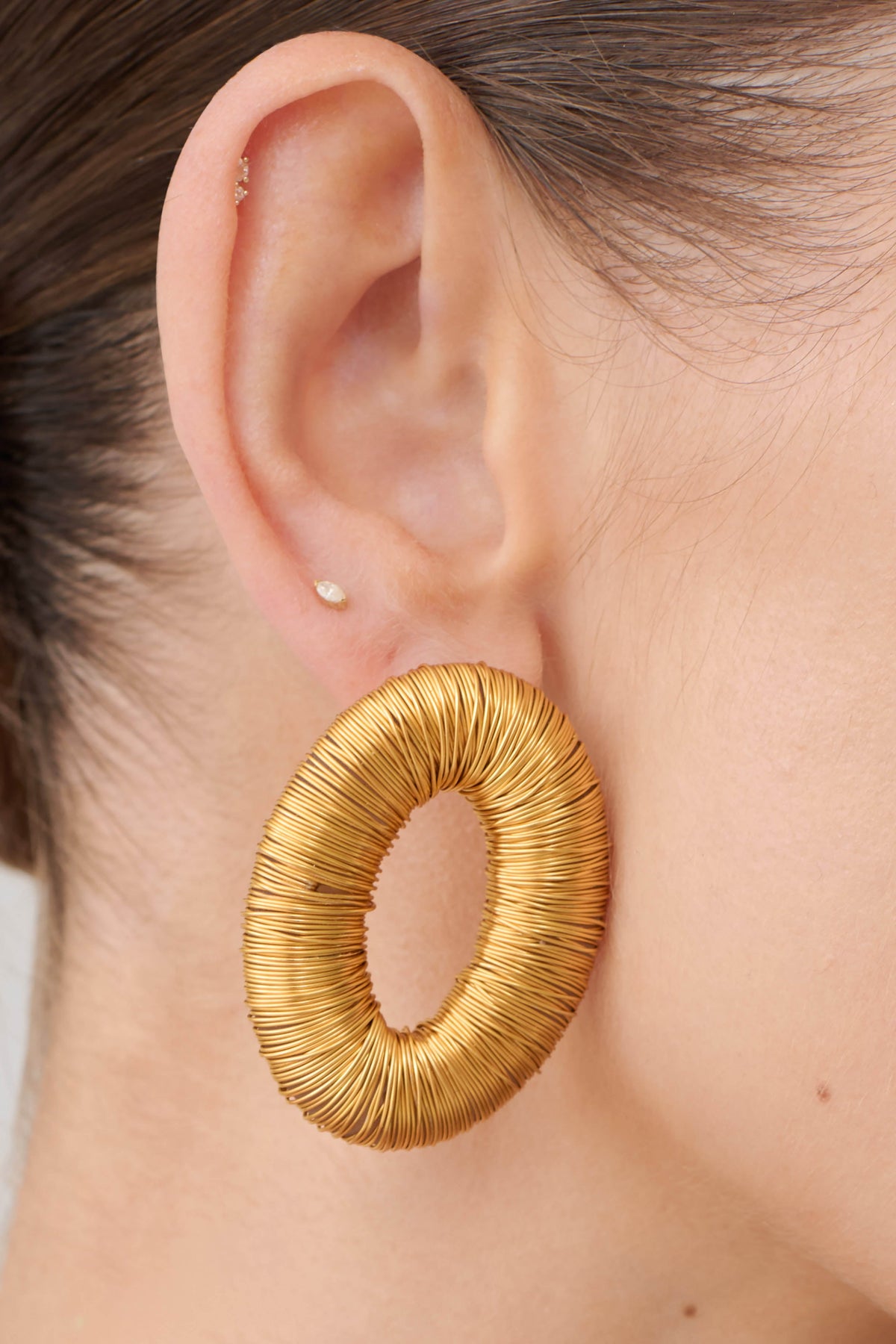 Yara Metal Wounded Stud Earring - Gold #3
