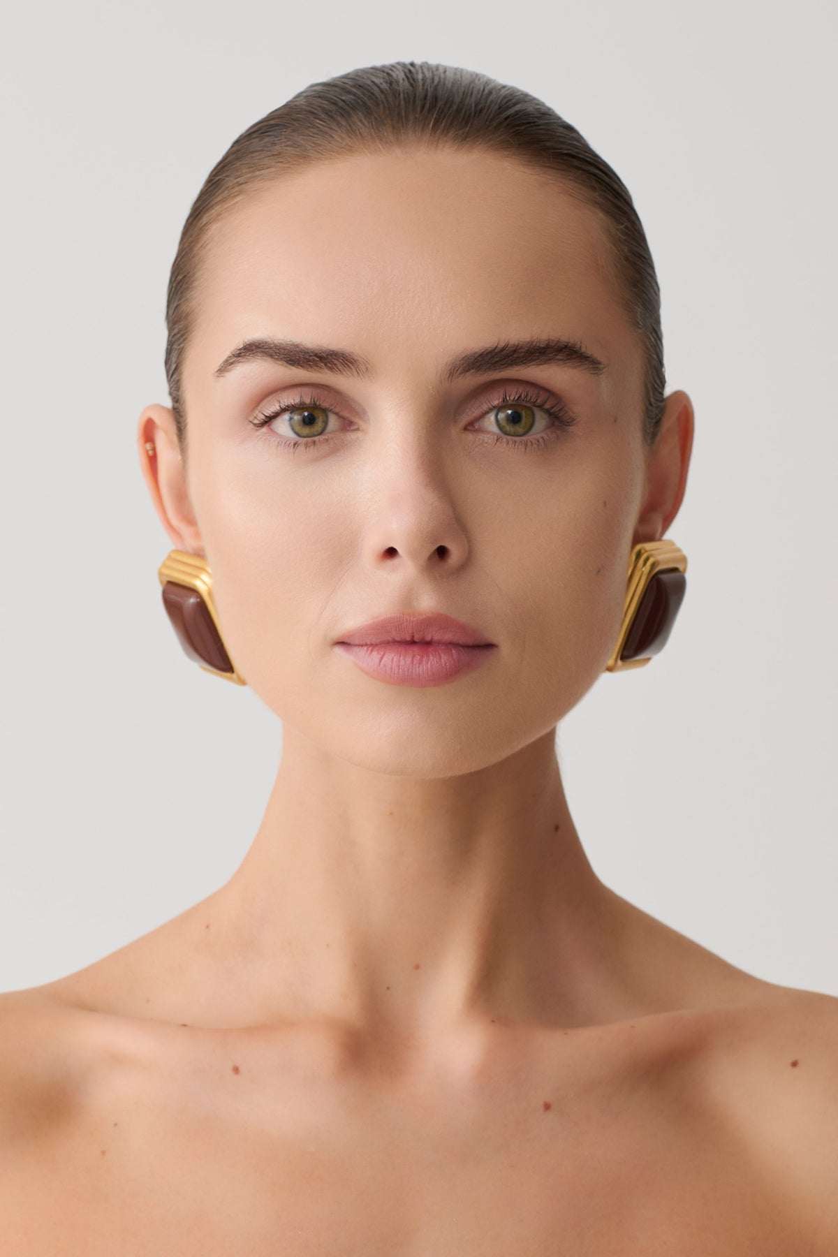 Inaya Square Stud Earring - Gold #3