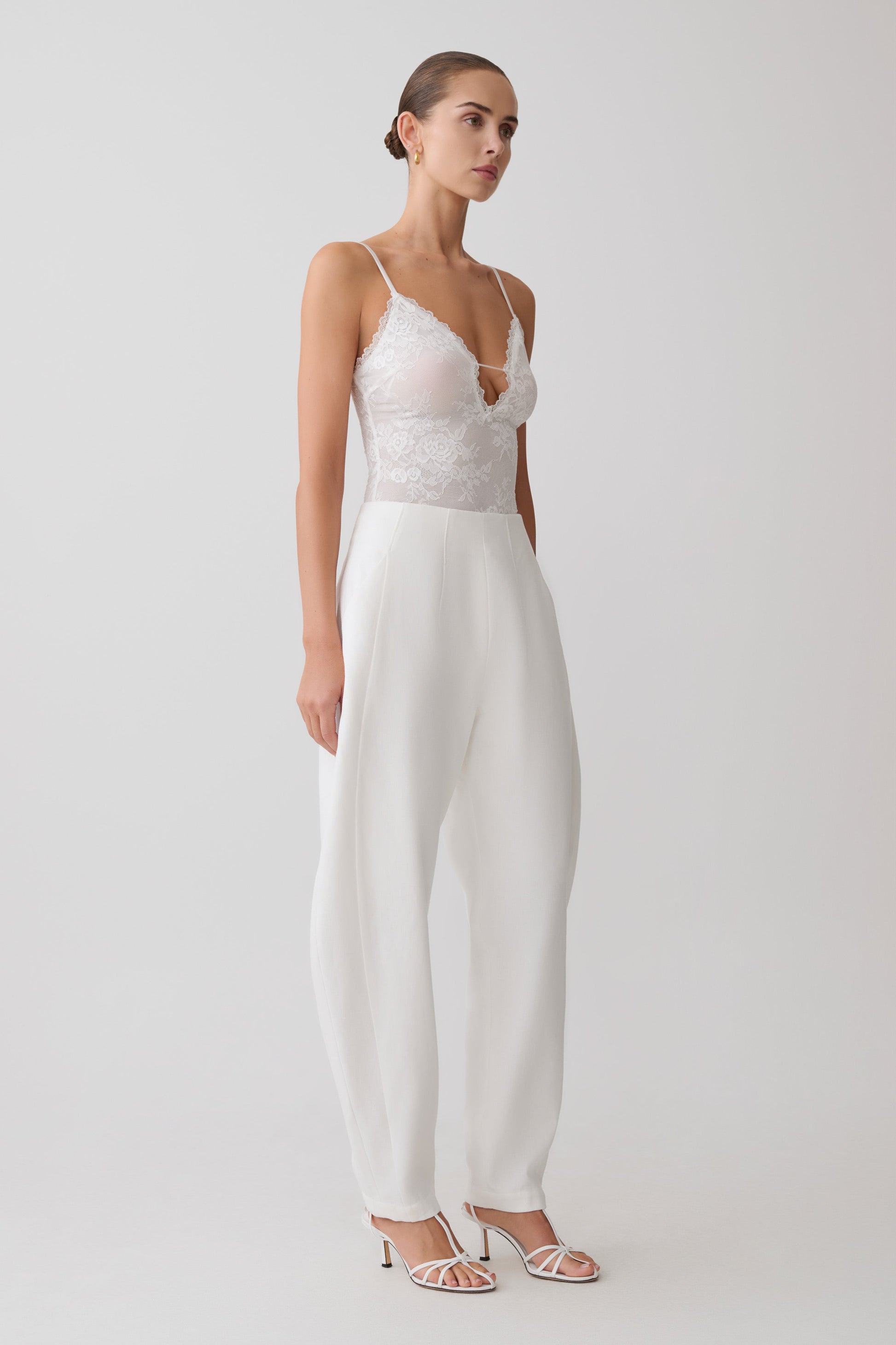Jasper Sheer Plunge Lace Bodysuit - Ivory #4