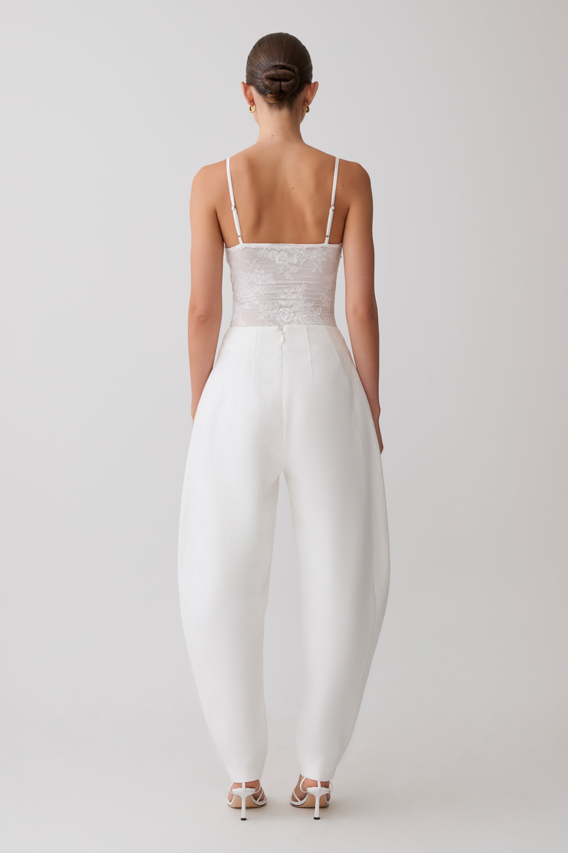 Jasper Sheer Plunge Lace Bodysuit - Ivory #2
