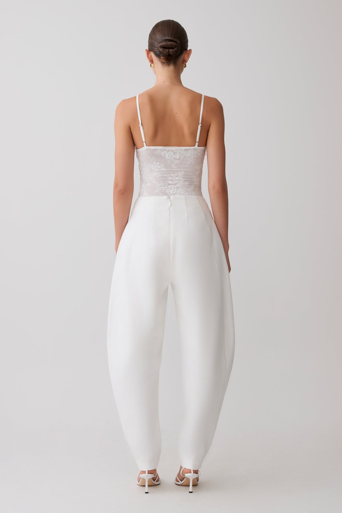 Jasper Sheer Plunge Lace Bodysuit - Ivory #2