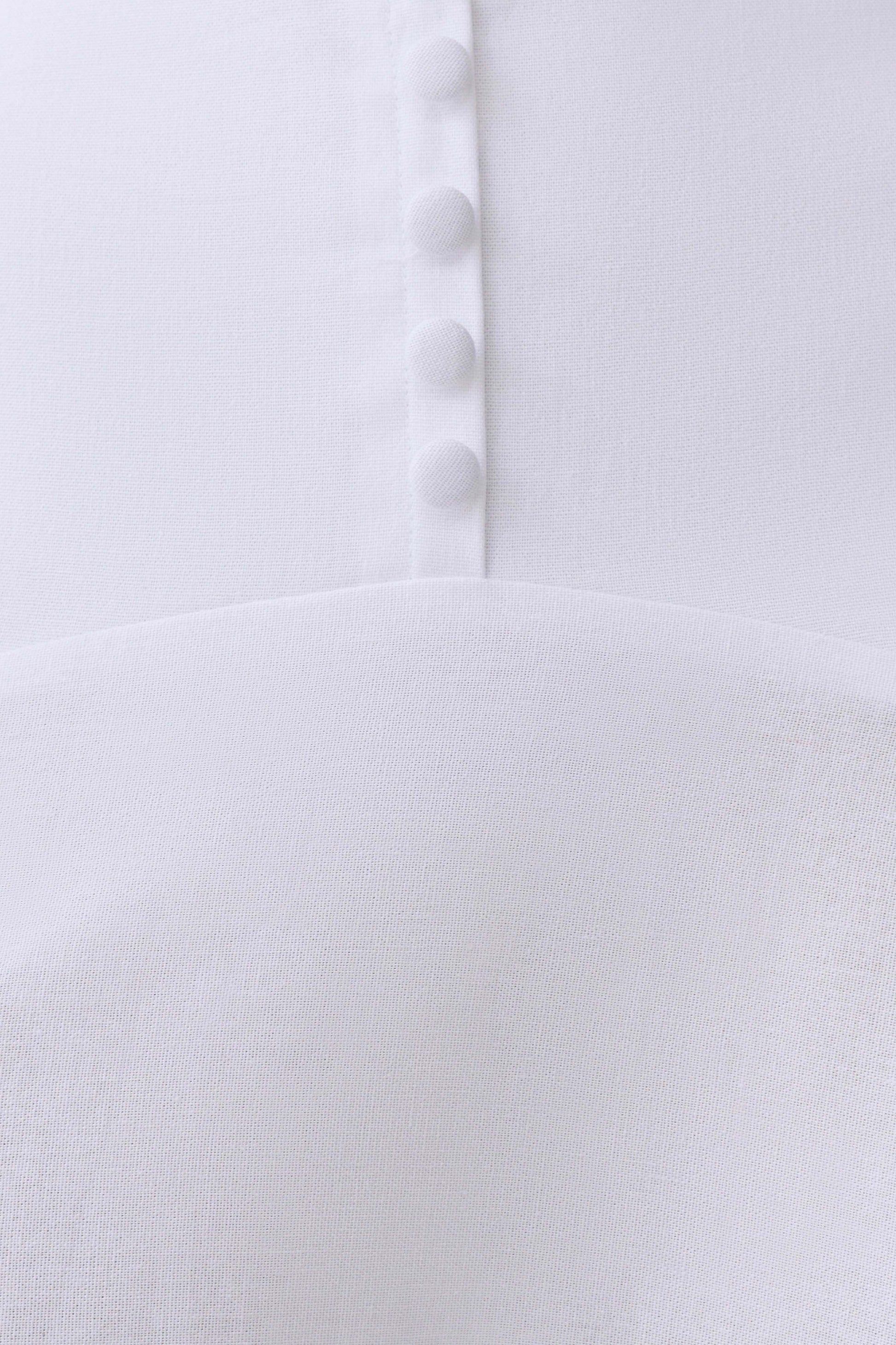 Selma Curved Waist Midi Skirt - White #8