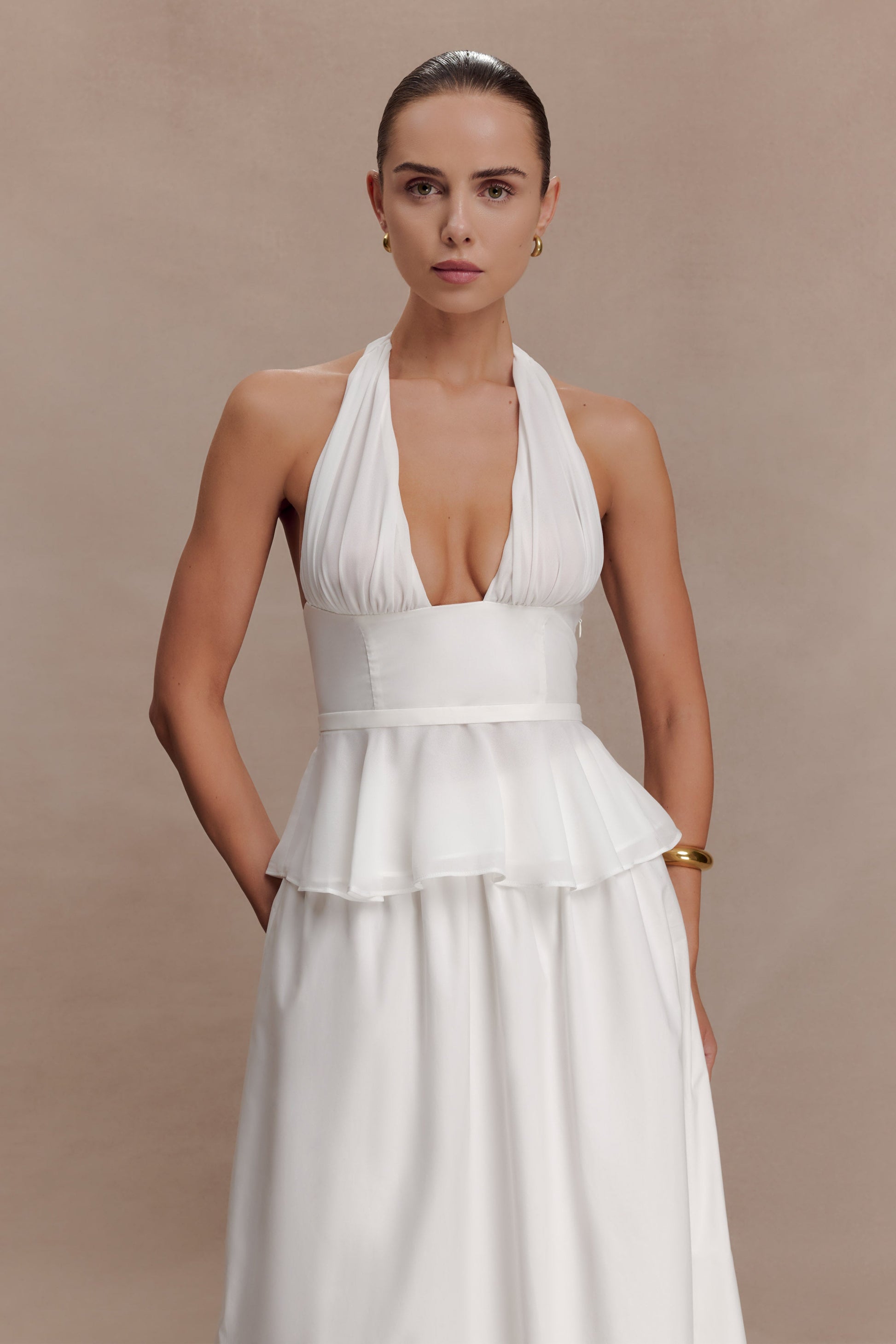 River Halter Neck Sleeveless Top - White