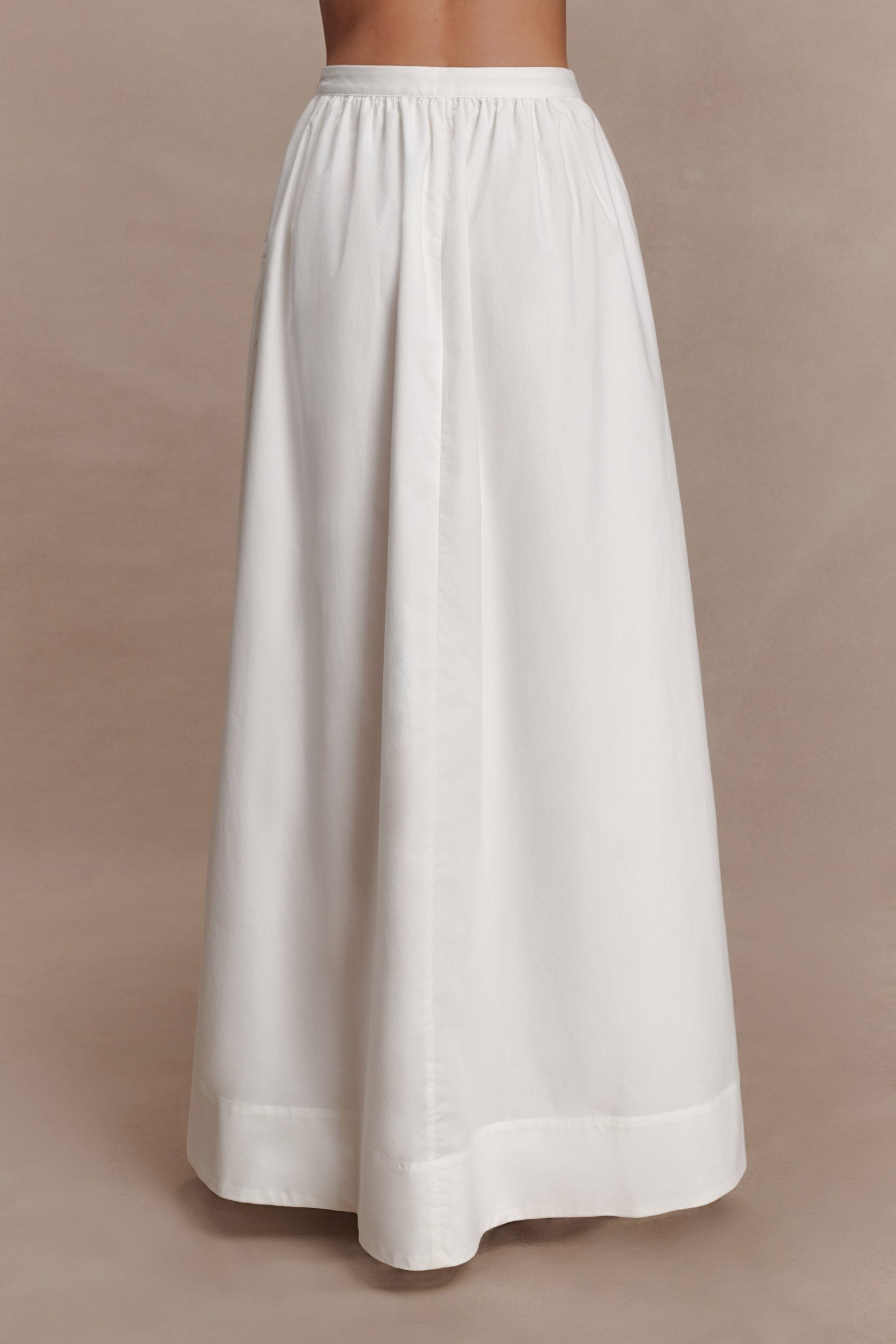 River Gathered Maxi Skirt - White