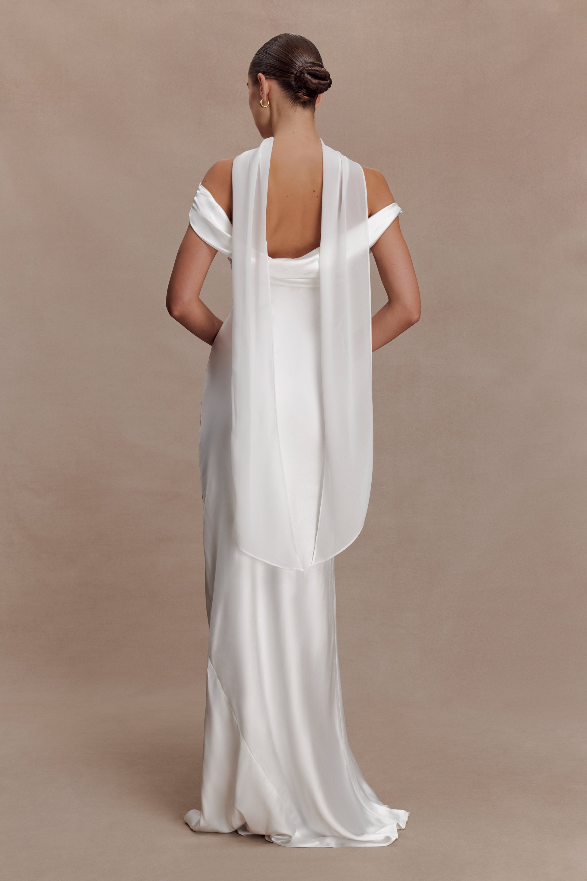 Marla Chiffon Scarf - Ivory #4