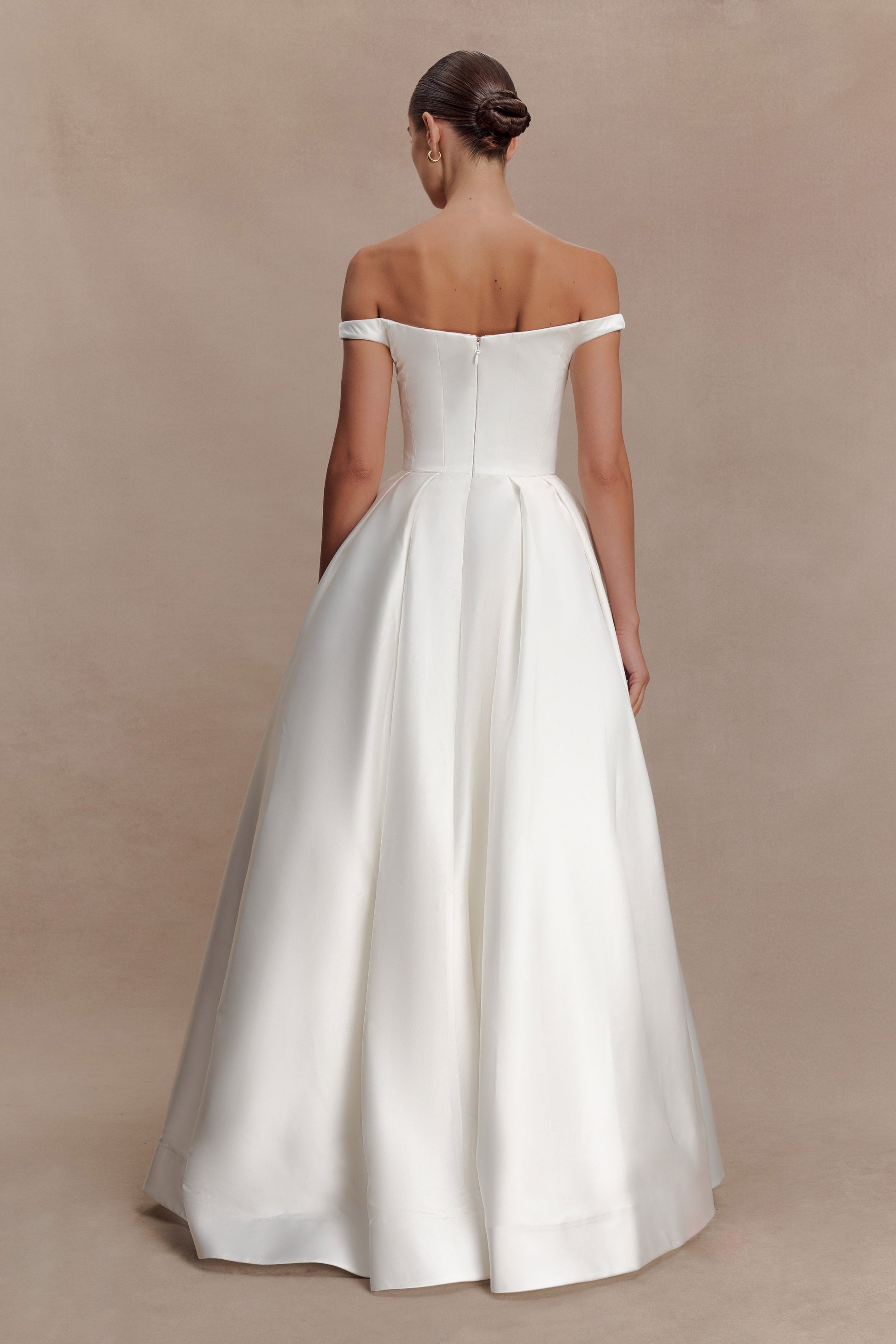 Willow Off Shoulder Satin Maxi Gown - White #2