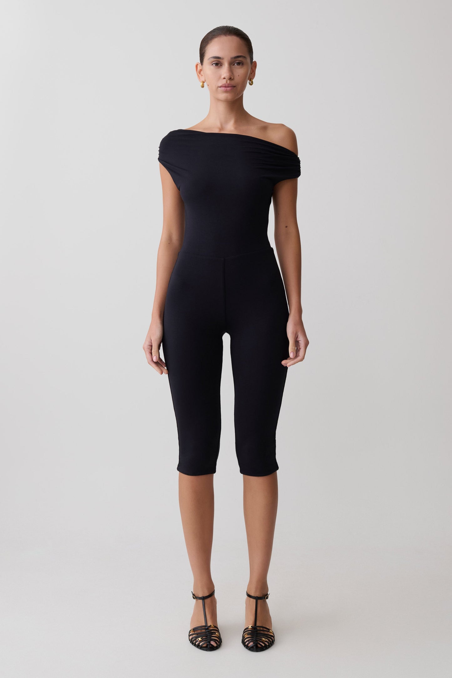 Anh One Shoulder Modal Jumpsuit - Black