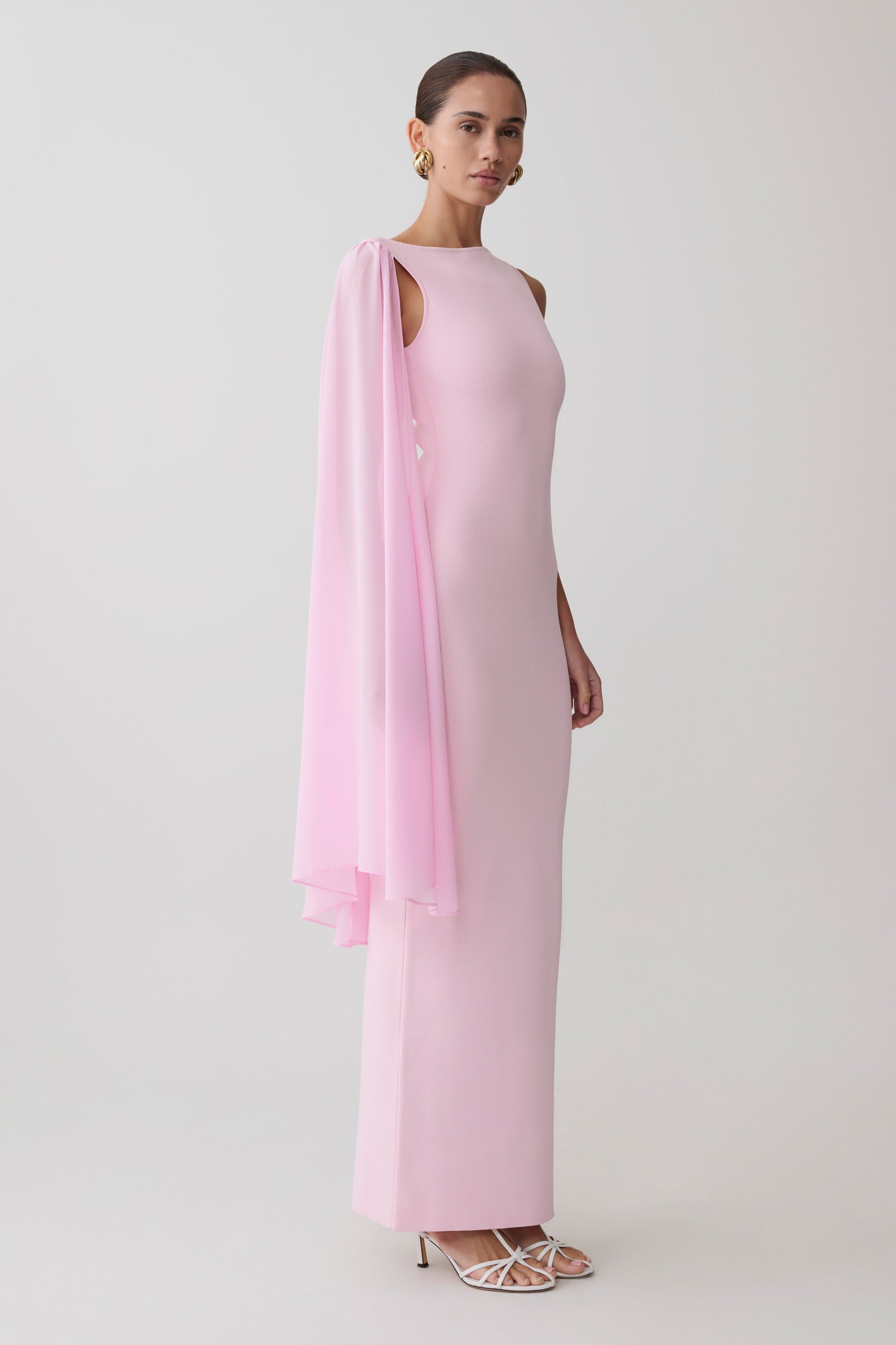 Farid Bandage Maxi Dress With Chiffon - Baby Pink #3