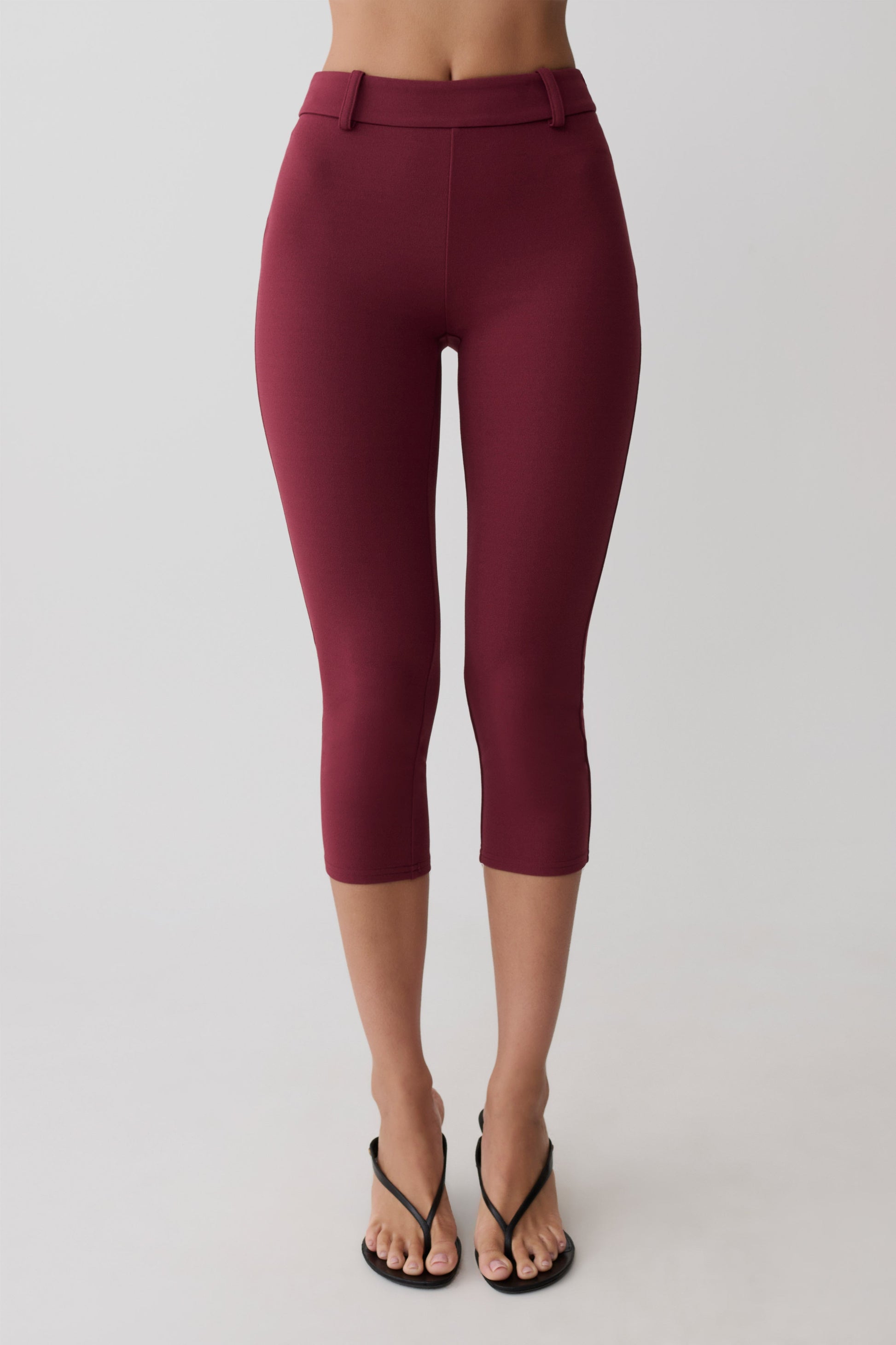 Blanca Stretch Crepe Capri Pants - Mahogany #6