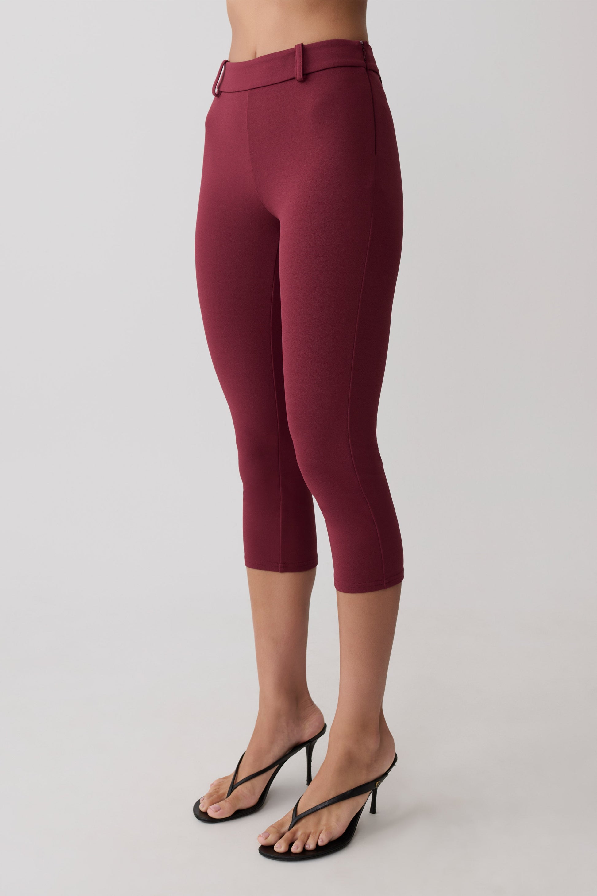Blanca Stretch Crepe Capri Pants - Mahogany #7