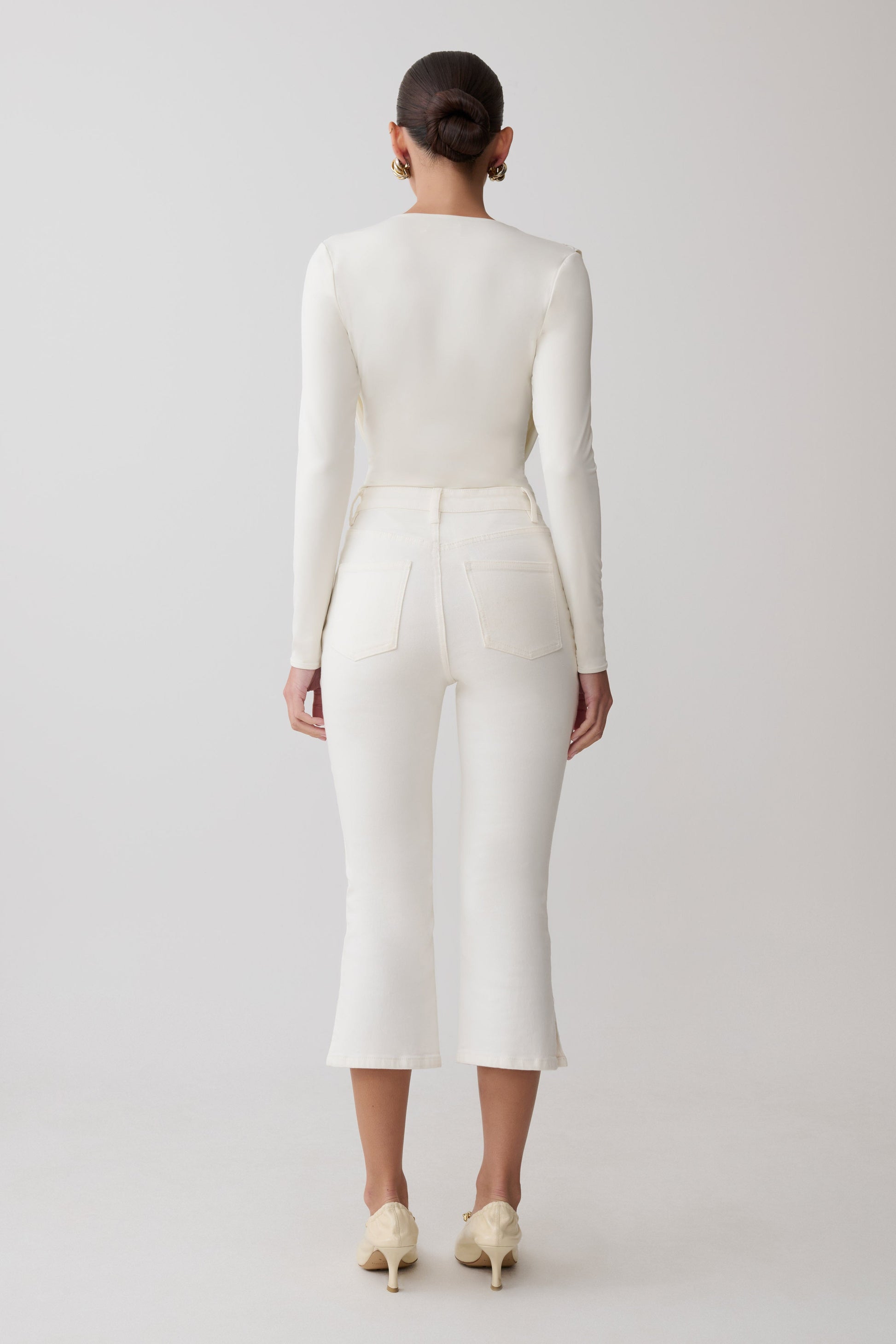 Mary Denim Capris - White #9