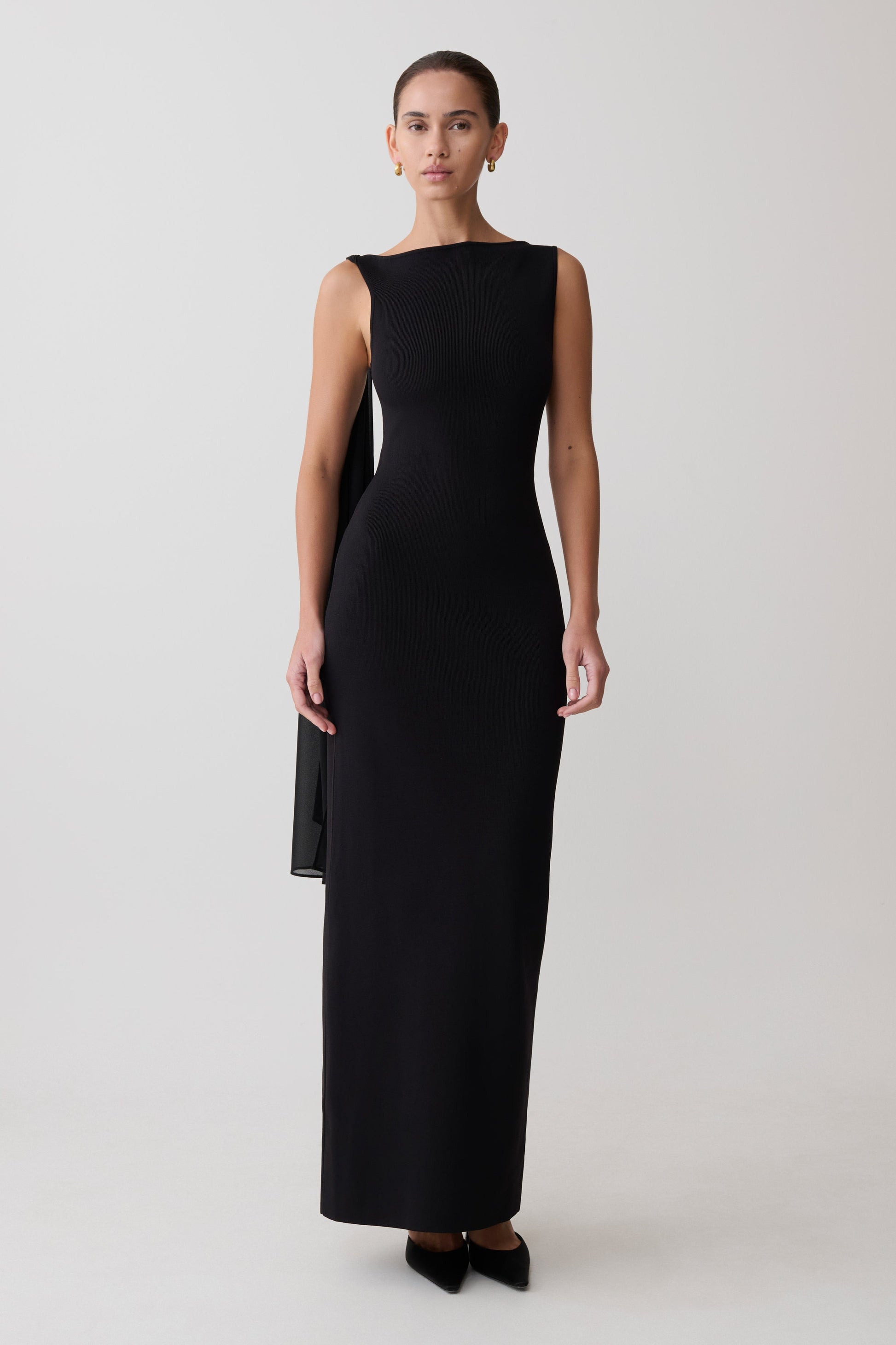 Farid Bandage Midi Dress With Chiffon - Black #4