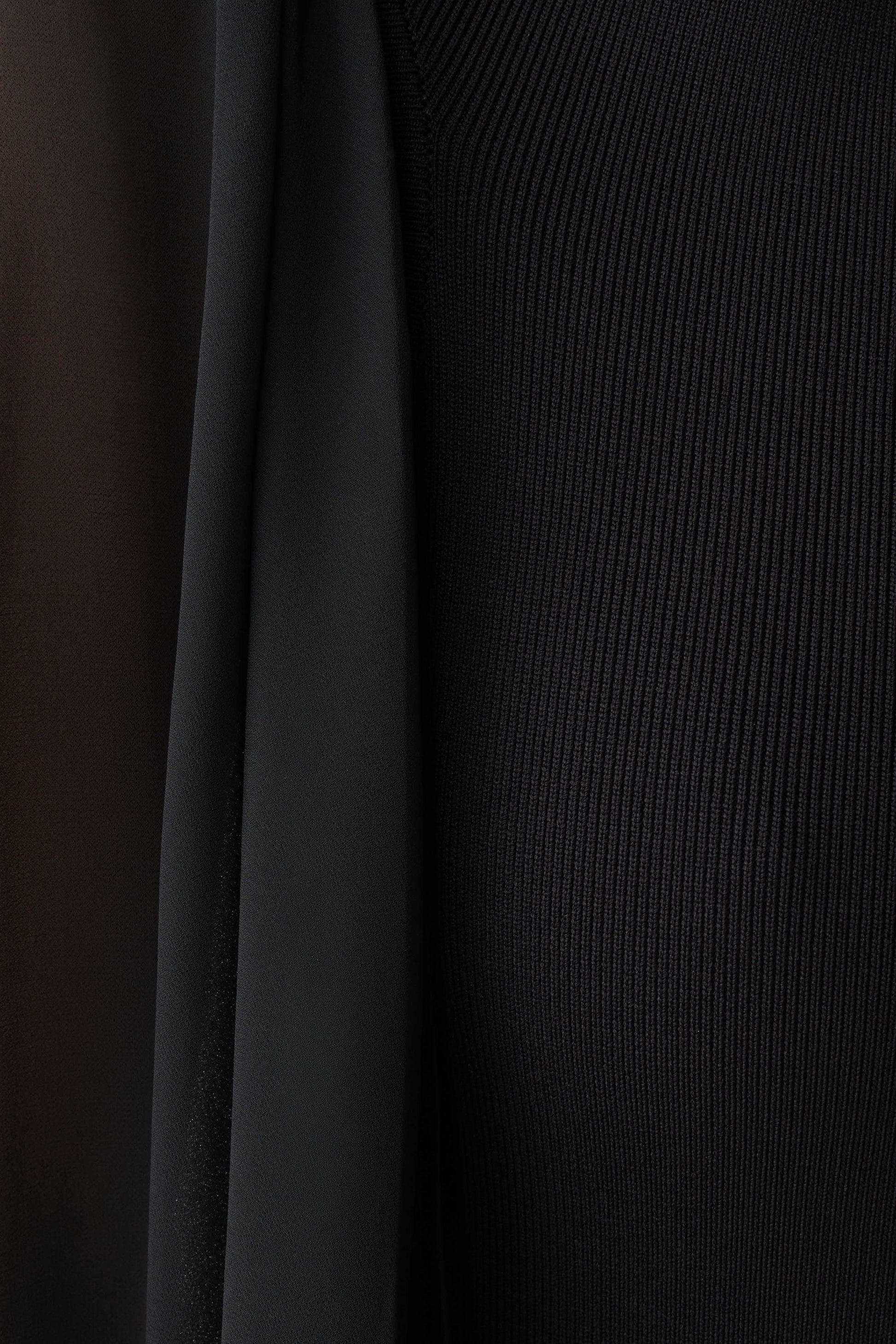 Farid Bandage Midi Dress With Chiffon - Black #6