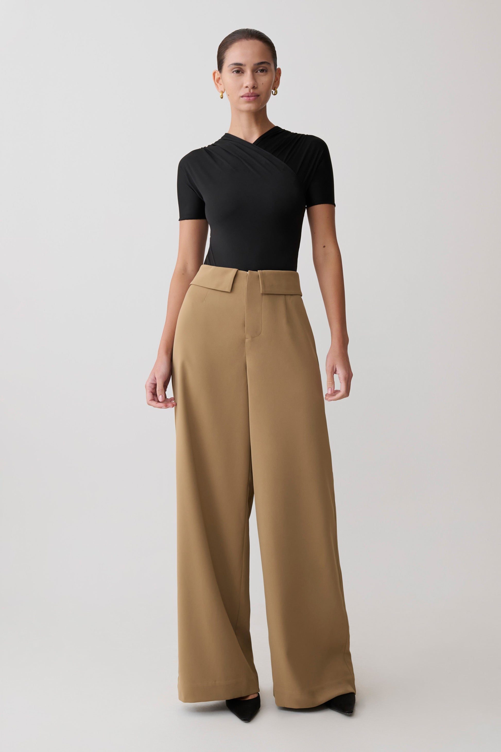 Tanya Wide Leg Suiting Pants - Camel #4