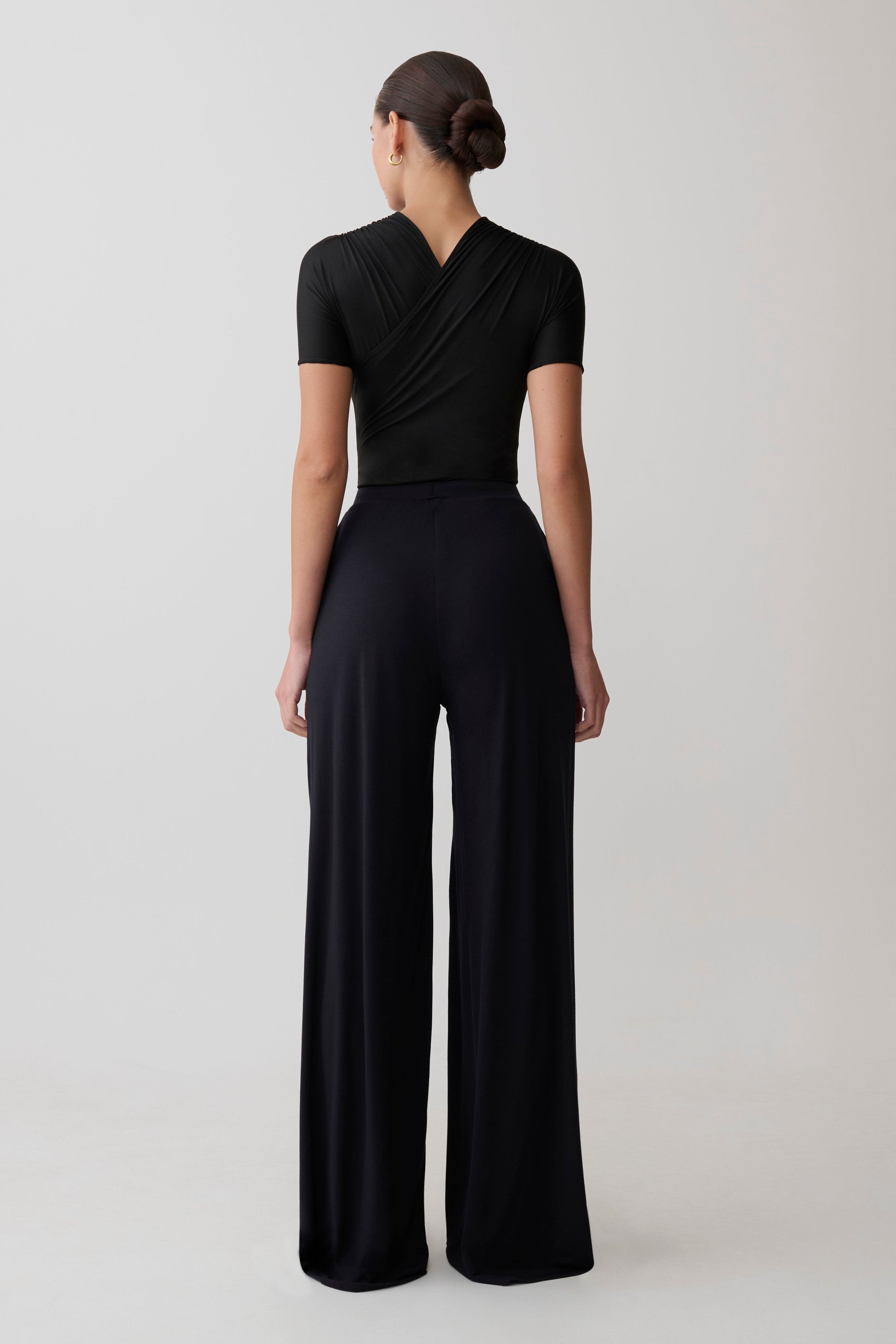 Dewi Wide Leg Modal Pants - Black #3